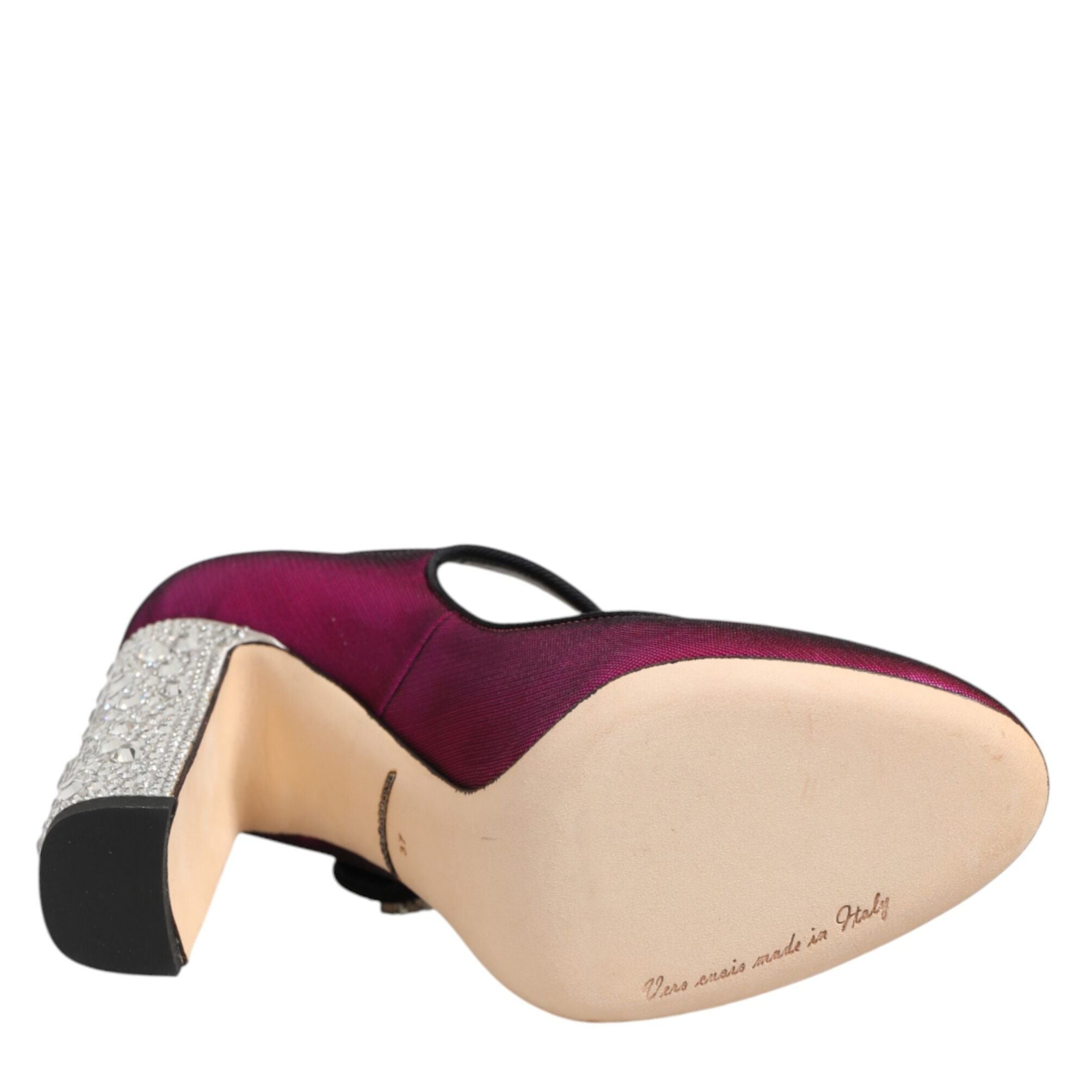 Dolce & Gabbana Pink Strass Mary Janes Heels Pumps Shoes