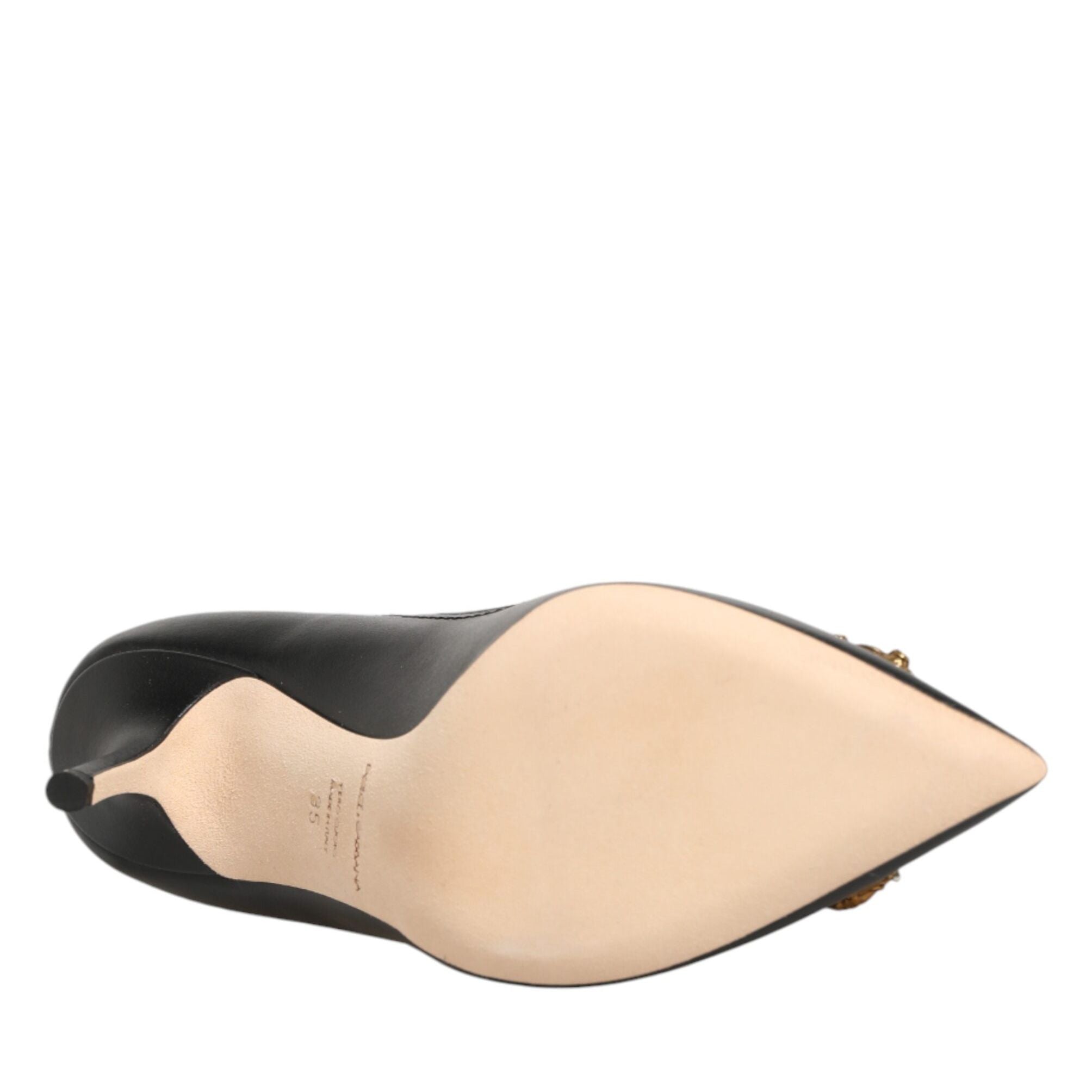 Dolce & Gabbana Black Leather DG Amore Heels Pumps Shoes