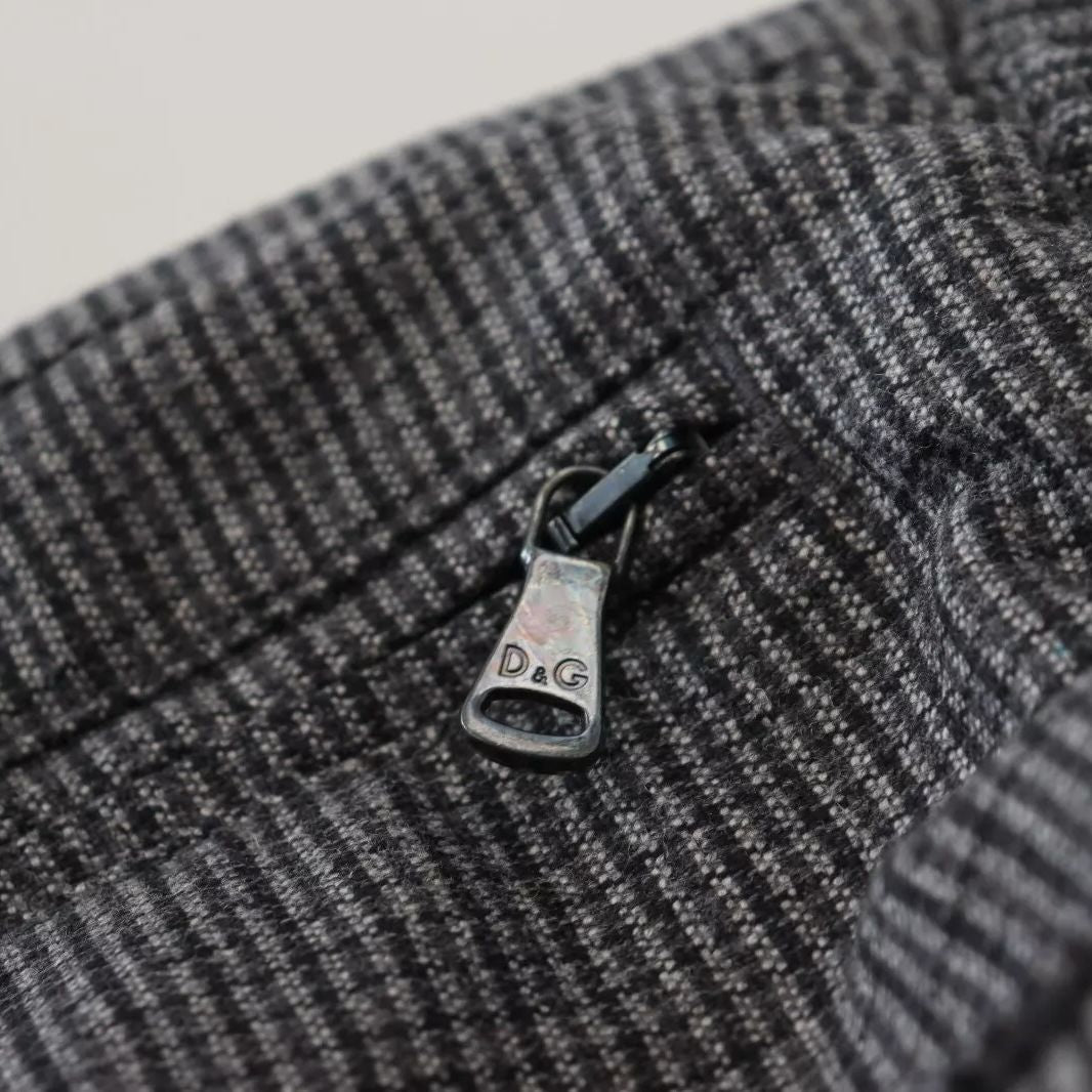 Dolce & Gabbana Gray Striped Wool Skinny Trouser Pants