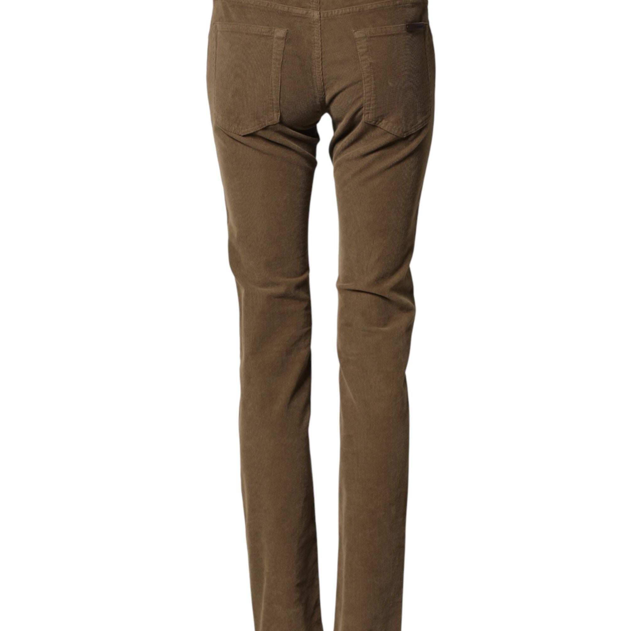 Dolce & Gabbana Brown Cotton Stretch Skinny Men Denim Jeans