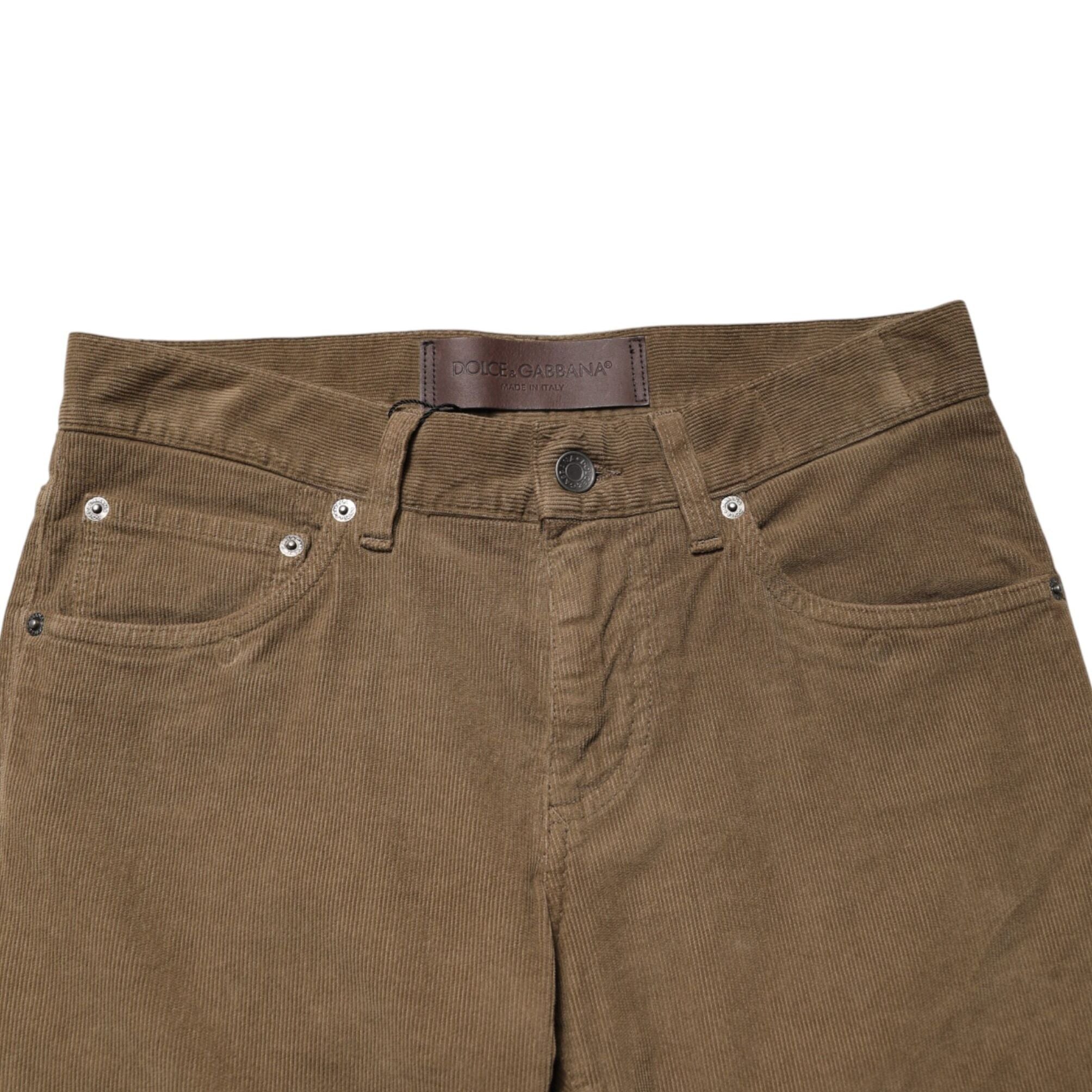 Dolce & Gabbana Brown Cotton Stretch Skinny Men Denim Jeans