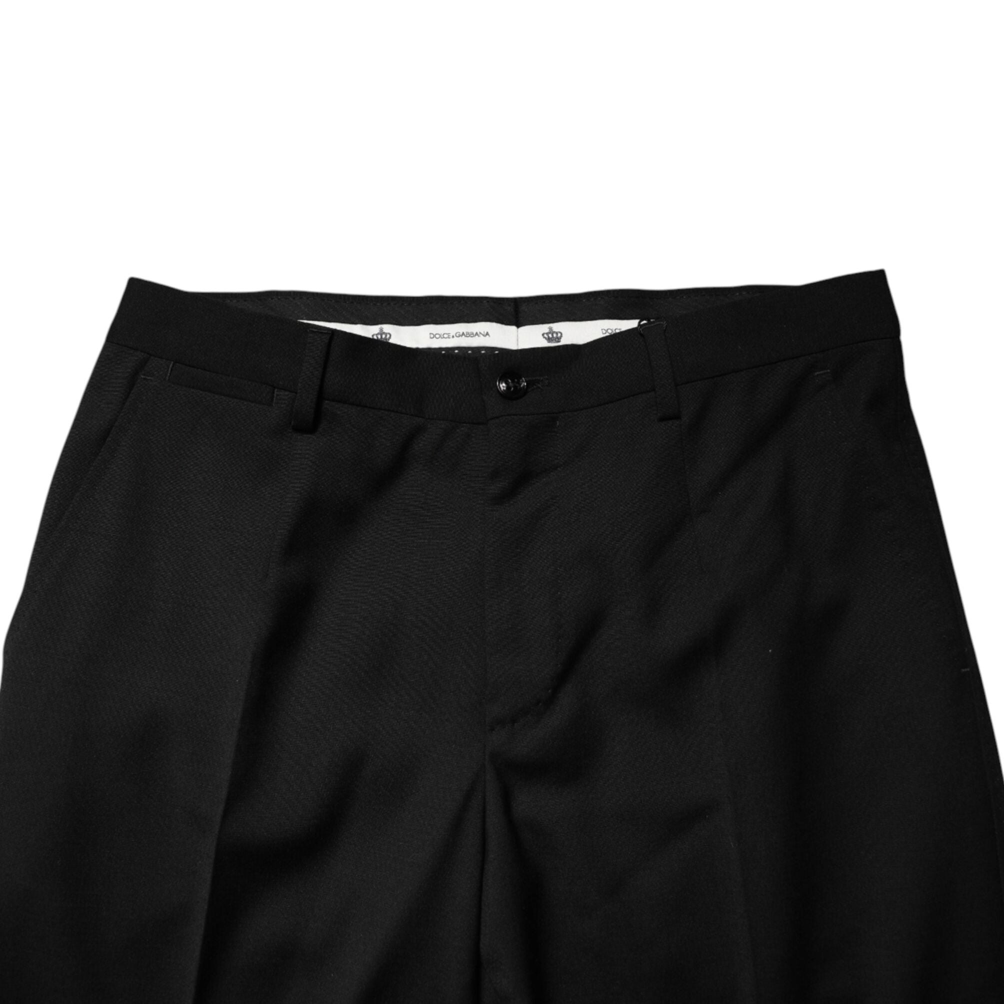 Dolce & Gabbana Black Wool Formal Dress Men Trouser Pants