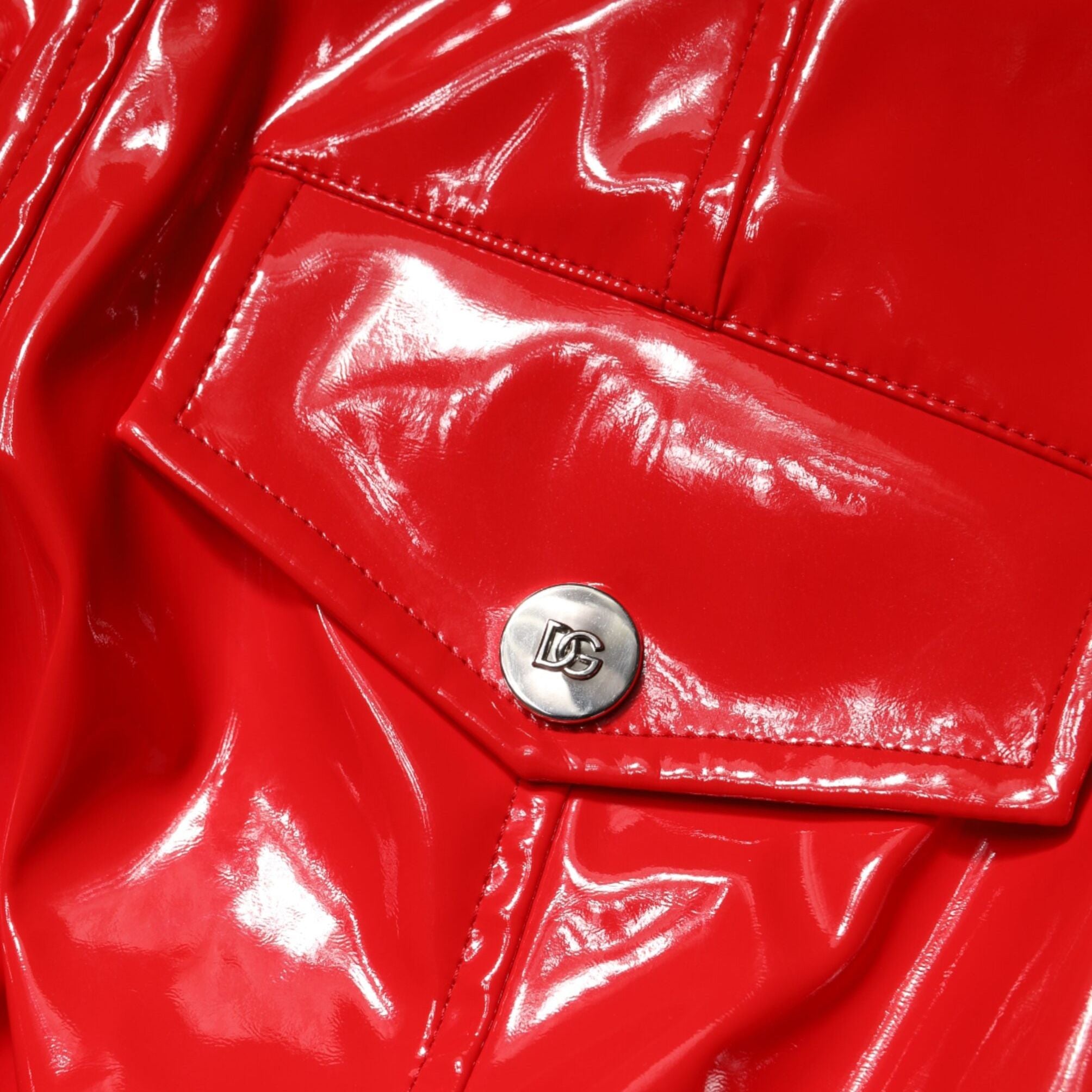Dolce & Gabbana Red Glossy Polyester Cargo Boot Cut Pants