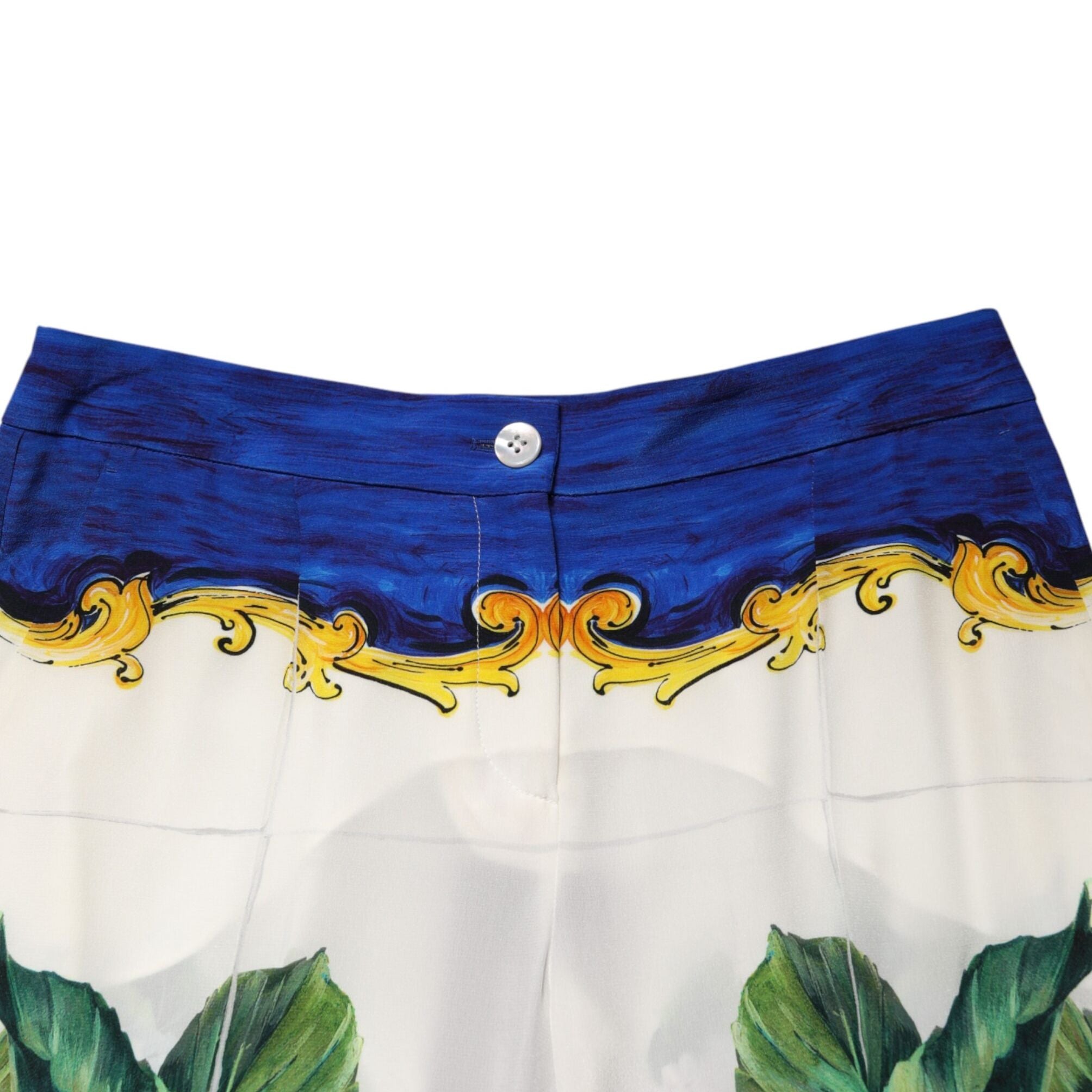 Dolce & Gabbana Multicolor Floral Pattern Straight Leg Pants