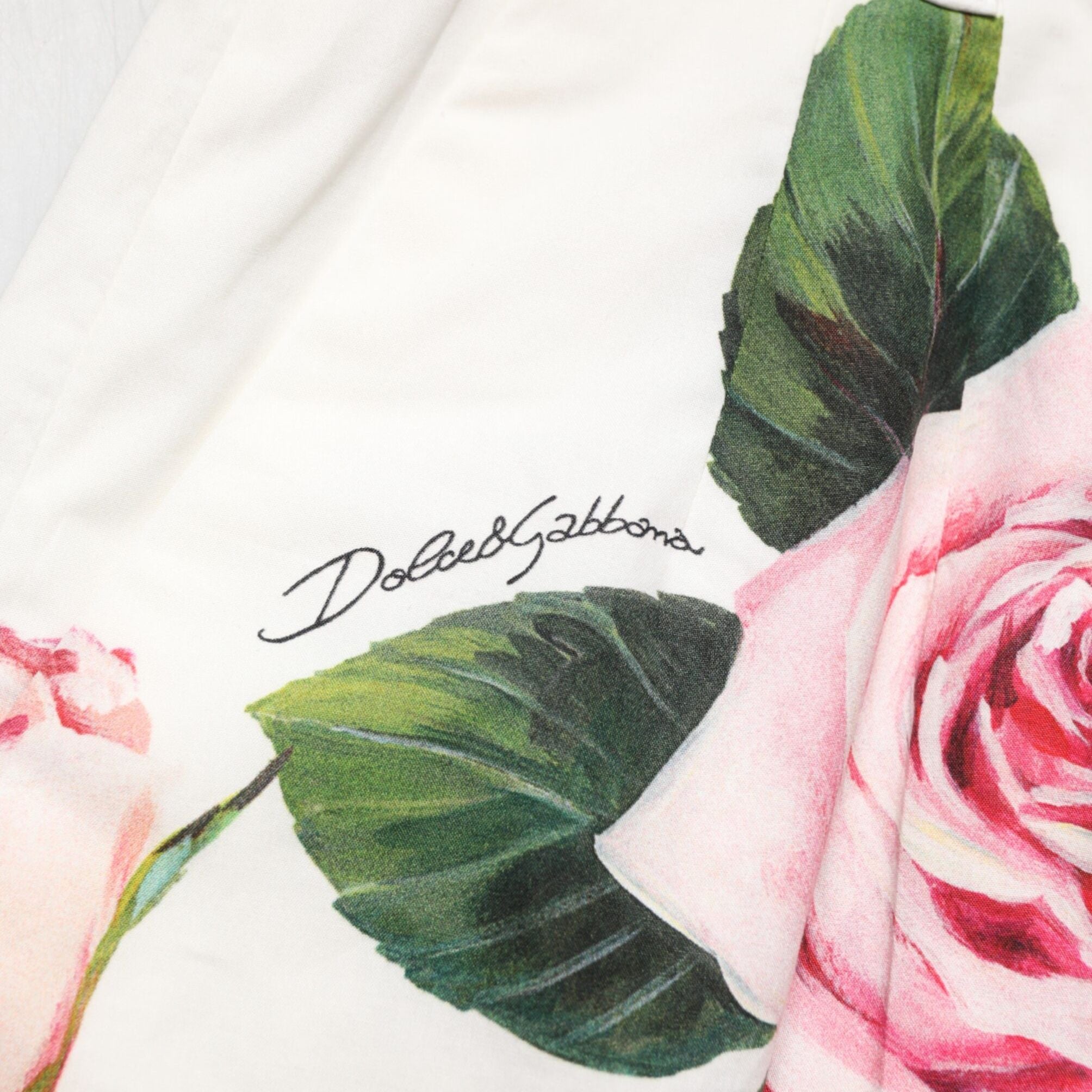 Dolce & Gabbana White Floral Print High Waist Hotpants Short