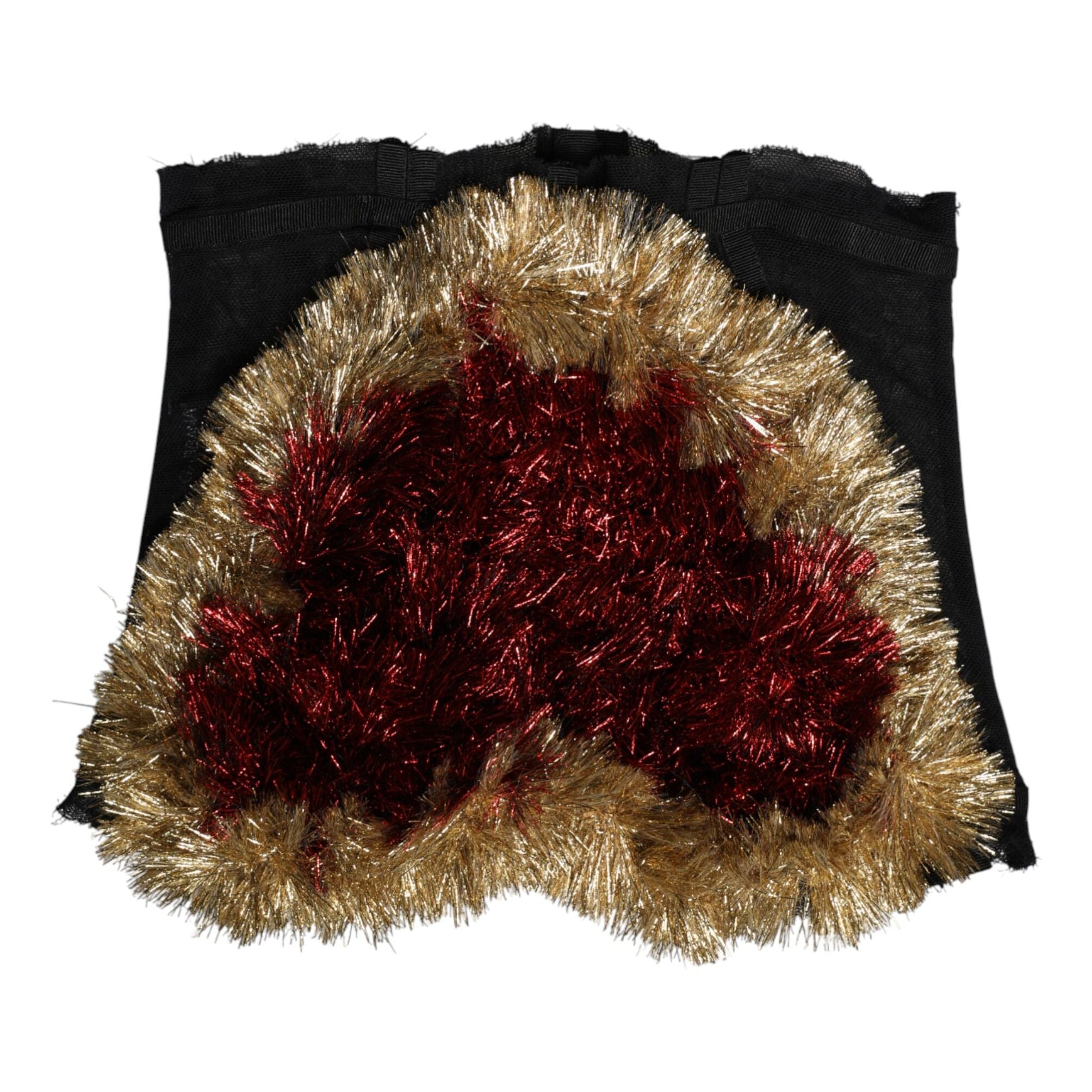 Dolce & Gabbana Black Gold Heart Bustier Corset Tinsel Top