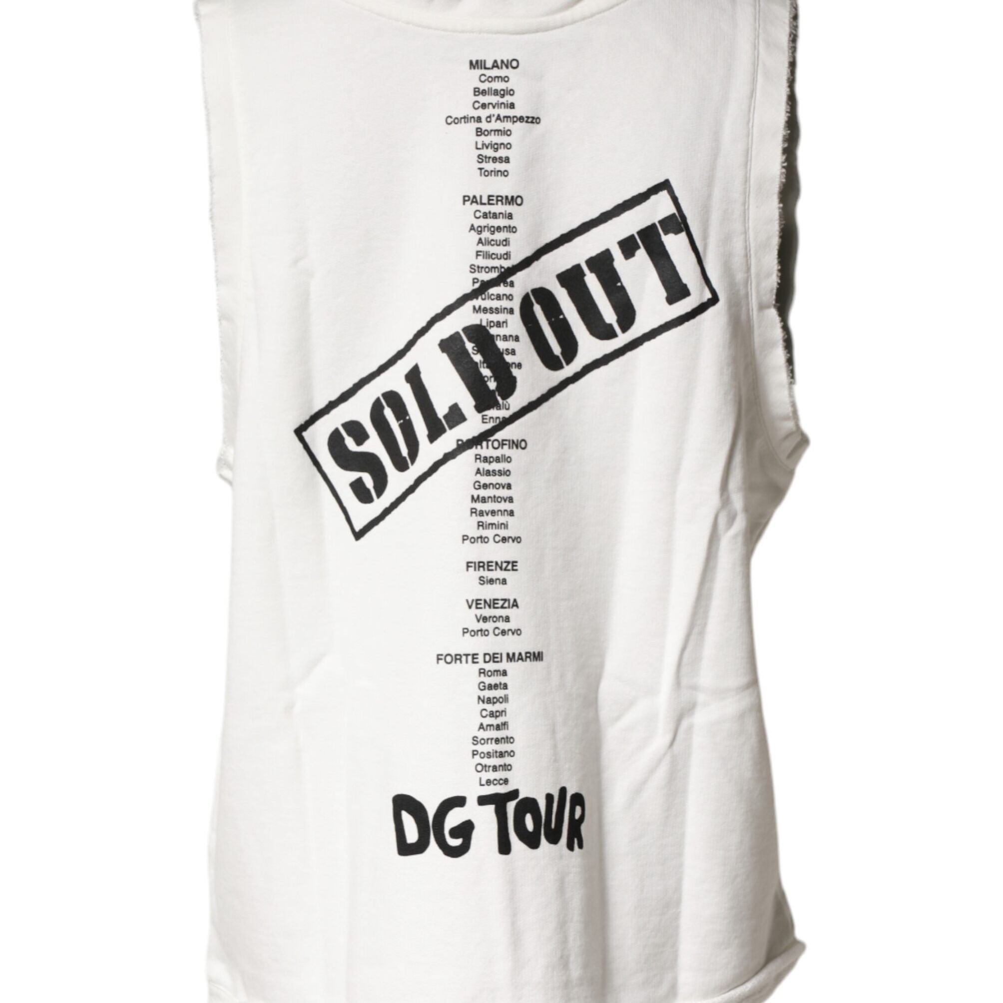 Dolce & Gabbana White Graphic CrewNeck Sleeveless Tank T-shirt