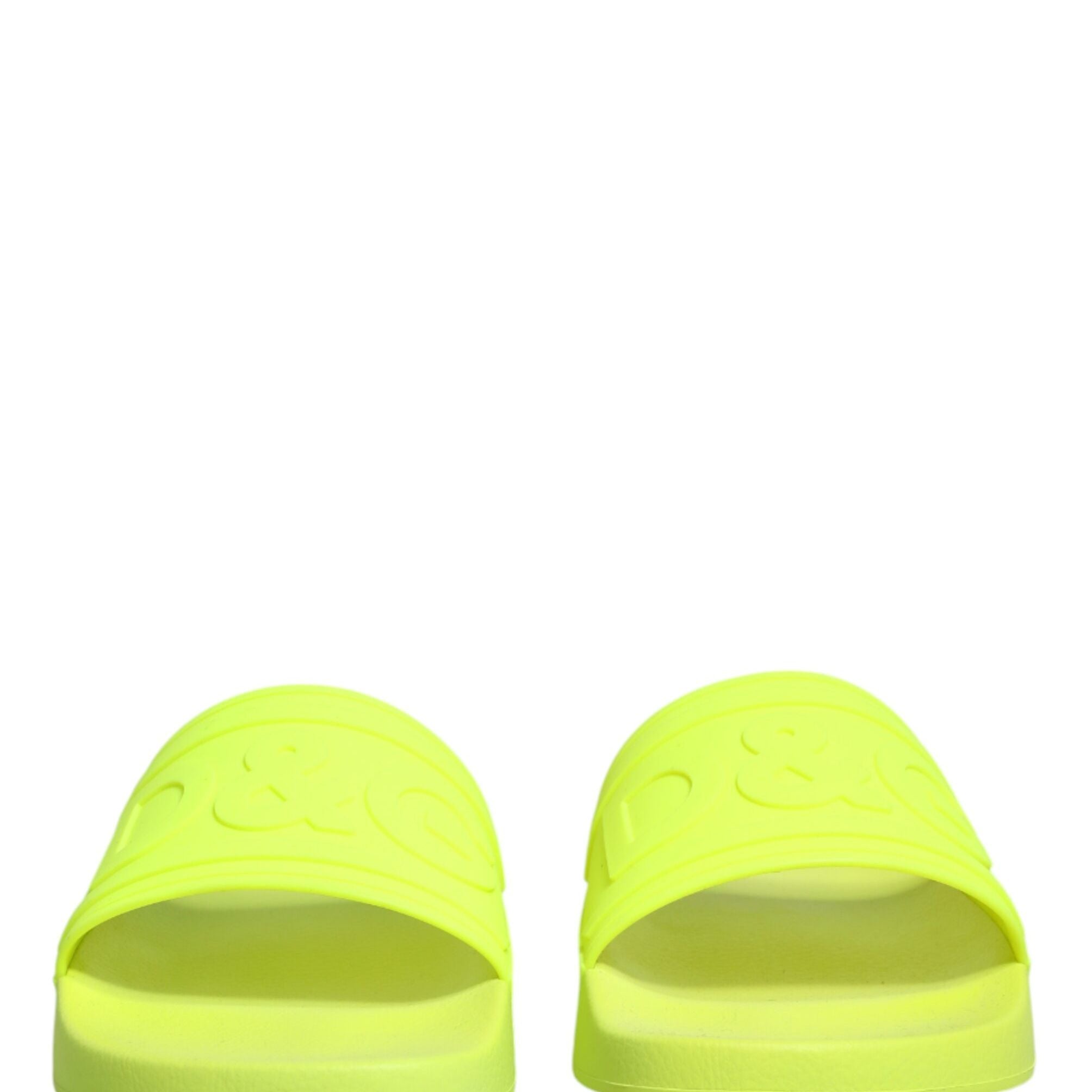 Dolce & Gabbana Green Rubber Slides Sandals Beachwear Shoes