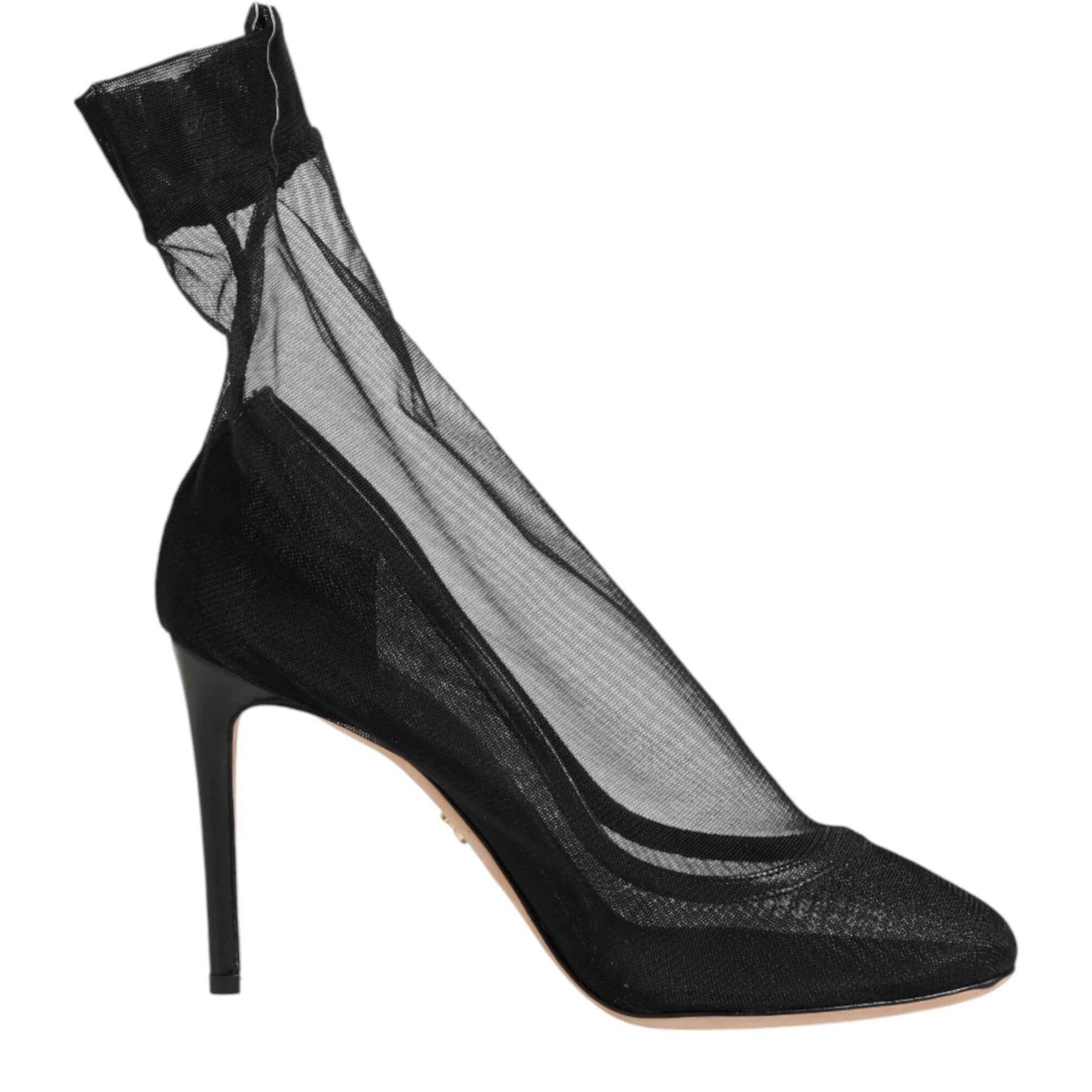 Dolce & Gabbana Black Nylon Stretch Mesh Sock Boots Shoes