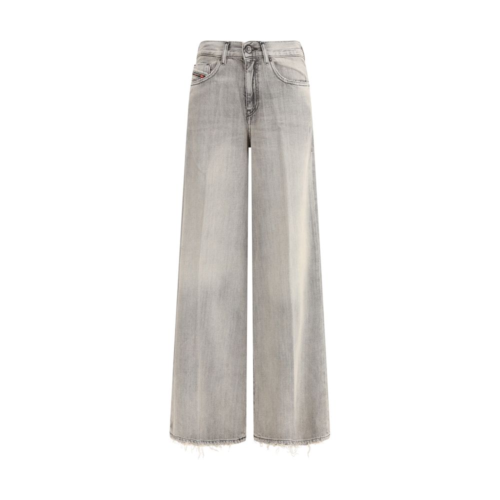 Diesel Gray Cotton Flared Jeans