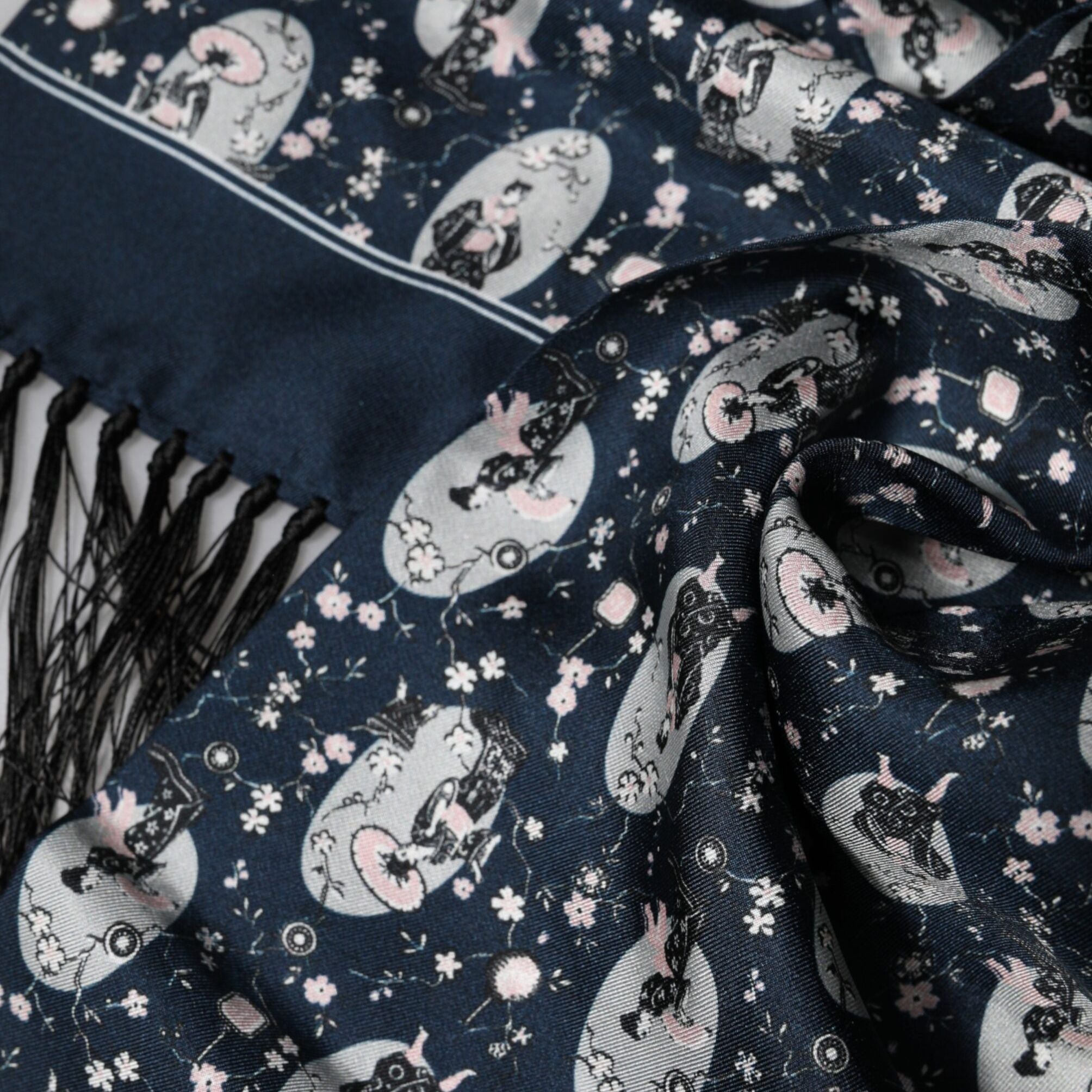Dolce & Gabbana Navy Blue Silk Neck Wrap Shawl Men Scarf