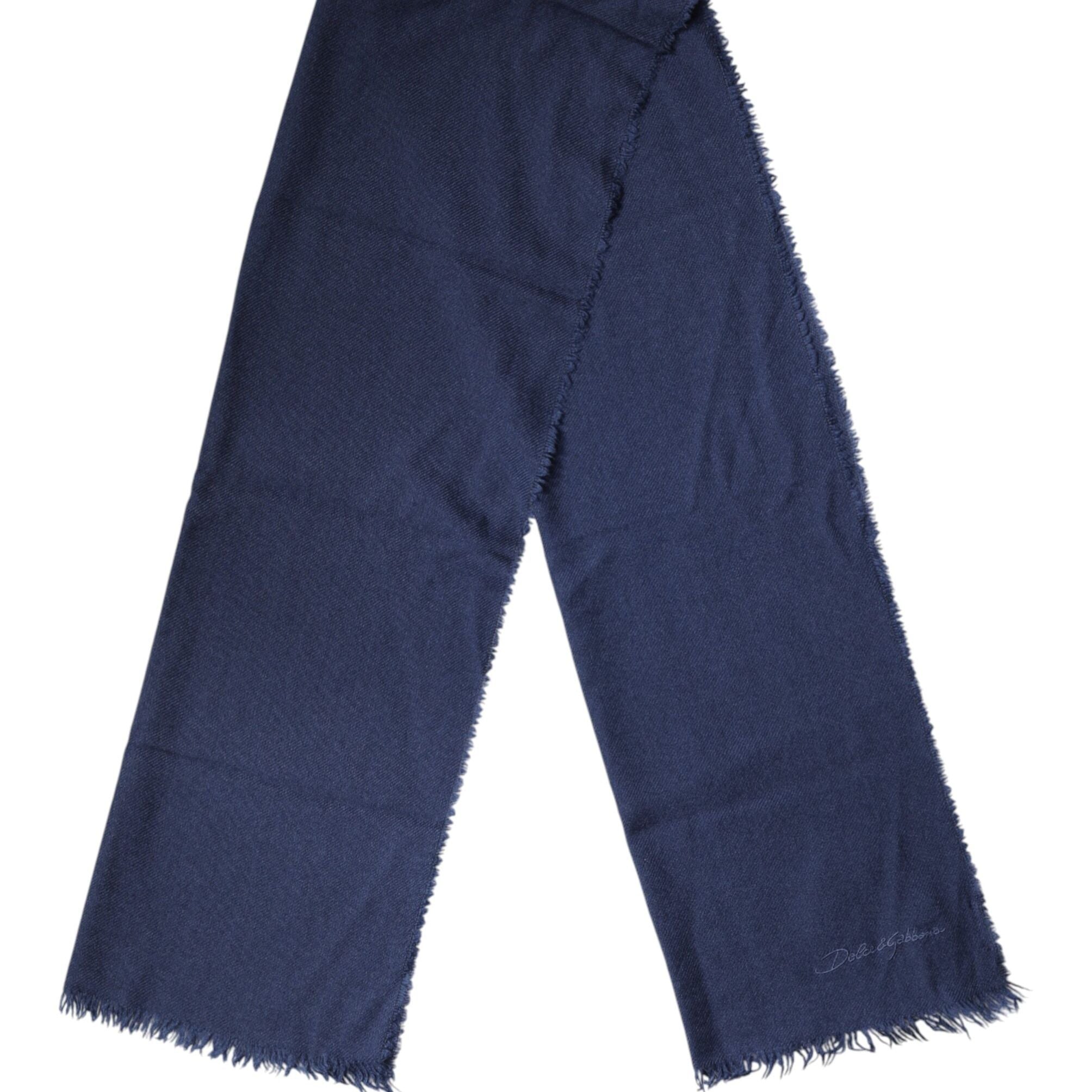 Dolce & Gabbana Scarf Blue Cashmere Neck Wrap Shawl Men