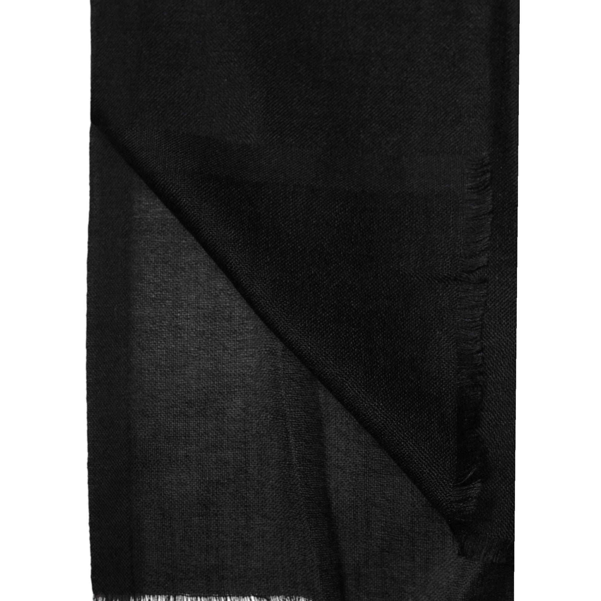 Dolce & Gabbana Black Cashmere Knit Neck Wrap Shawl Scarf