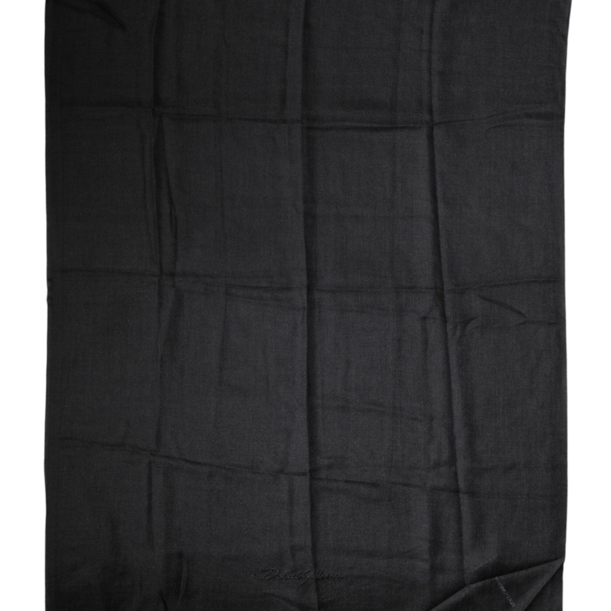 Dolce & Gabbana Black Cashmere Knit Neck Wrap Shawl Scarf