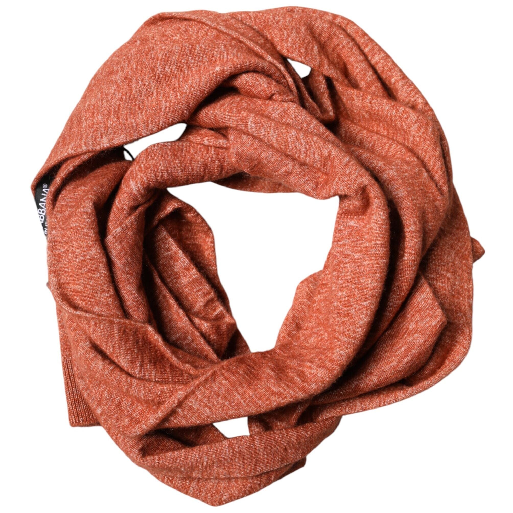 Dolce & Gabbana Orange Silk Cashmere Neck Wrap Shawl Scarf