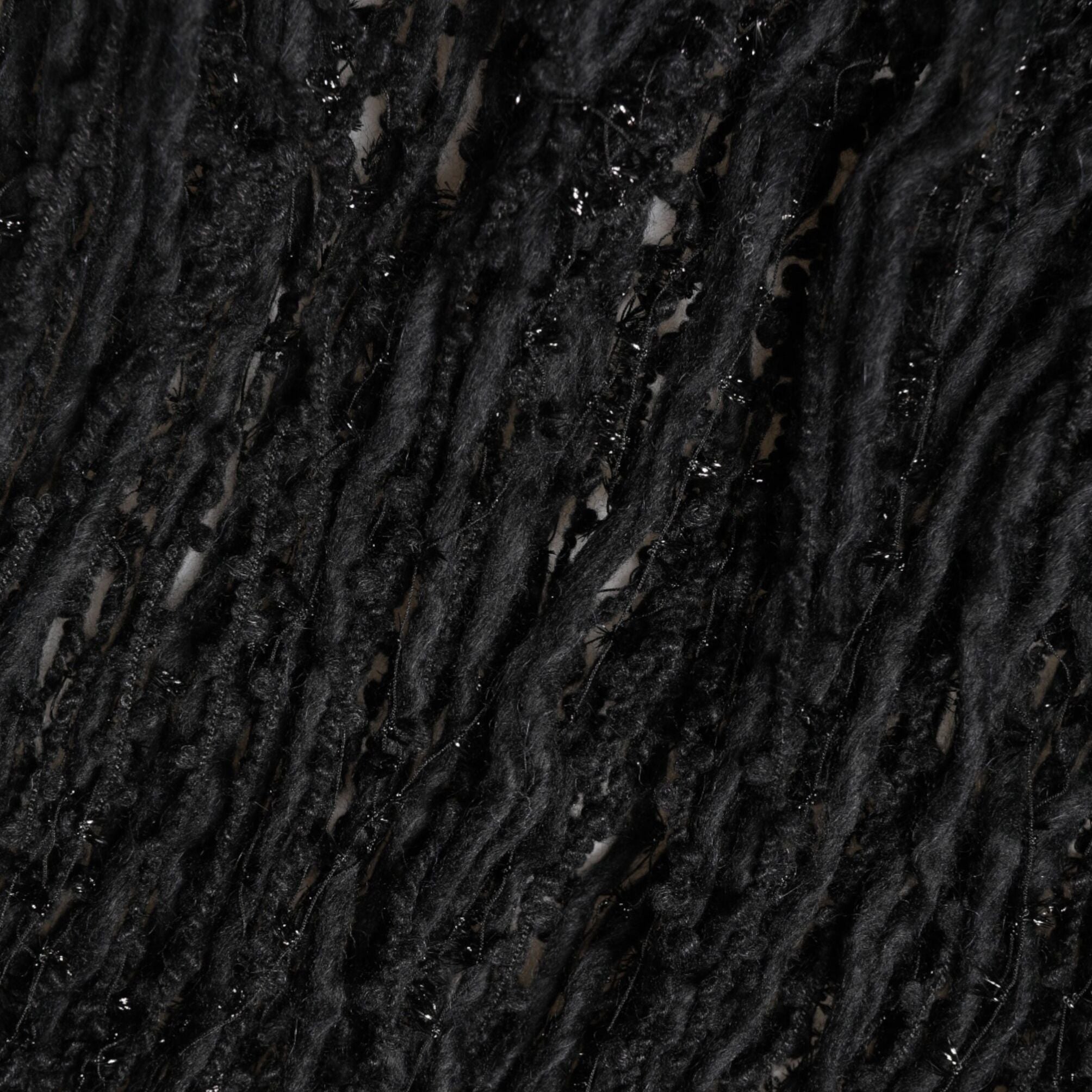 Dolce & Gabbana Black Cashmere Knit Shawl Fringes Scarf