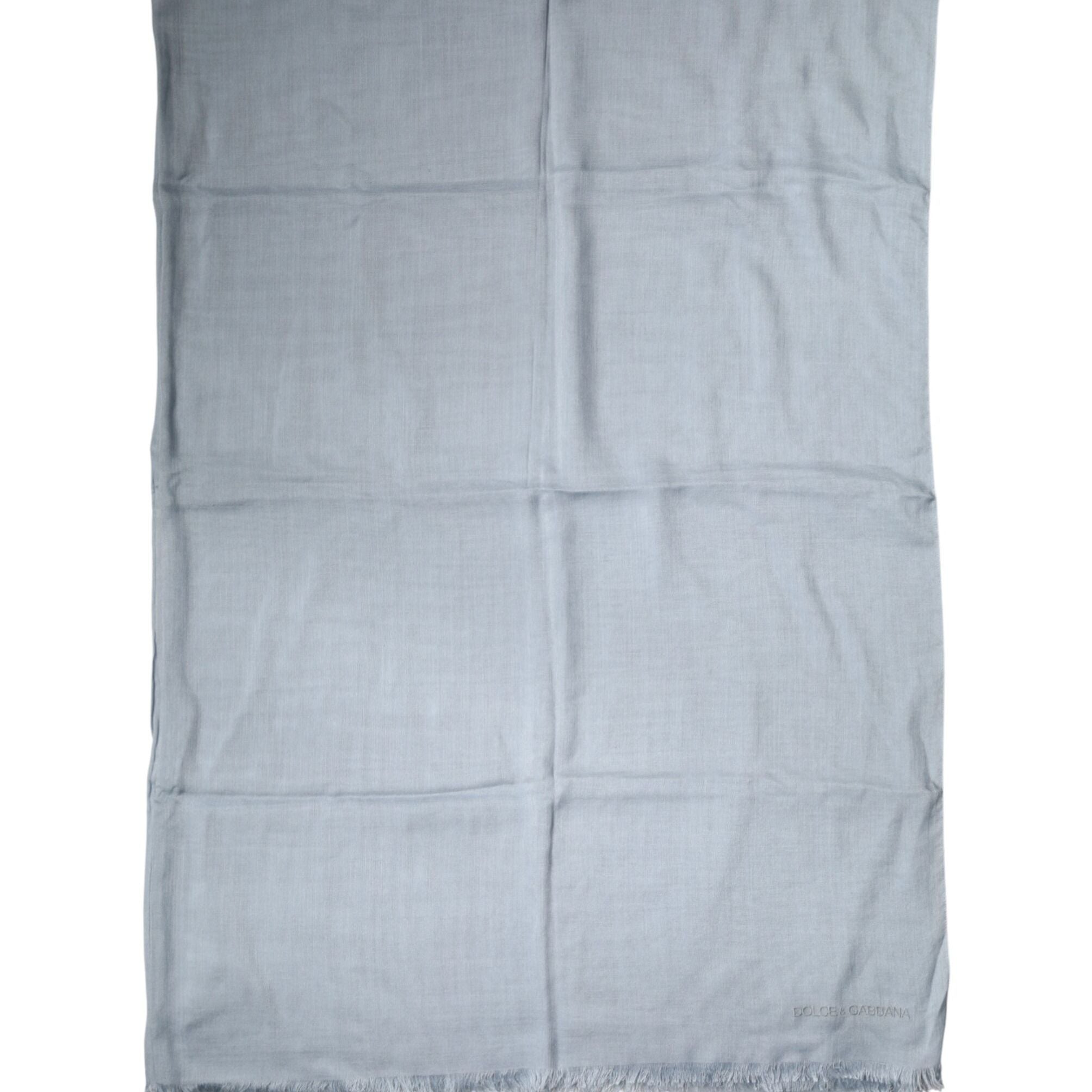 Dolce & Gabbana Light Blue Cashmere Knitted Shawl