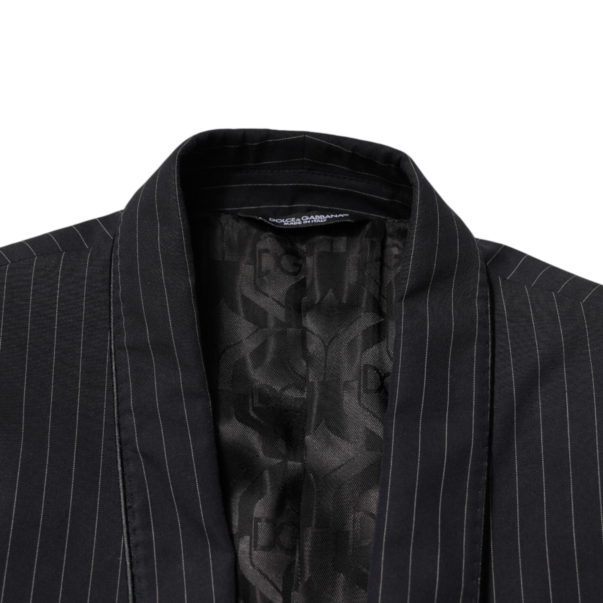 Dolce & Gabbana Black Stripes 1 Button Suit Jacket Blazer
