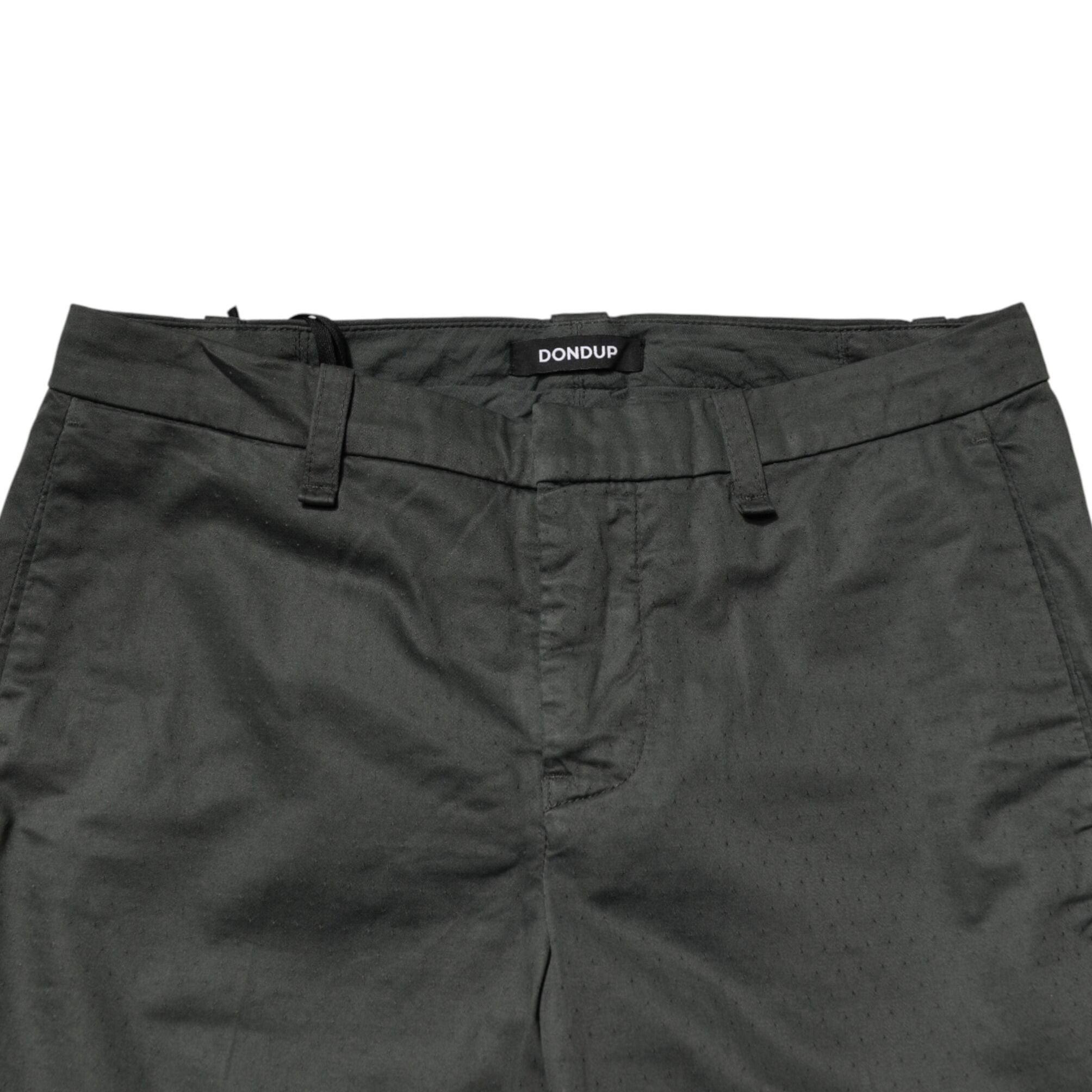 Dondup Dark Gray Cotton Mid Waist Skinny Men Chino Trouser Pants