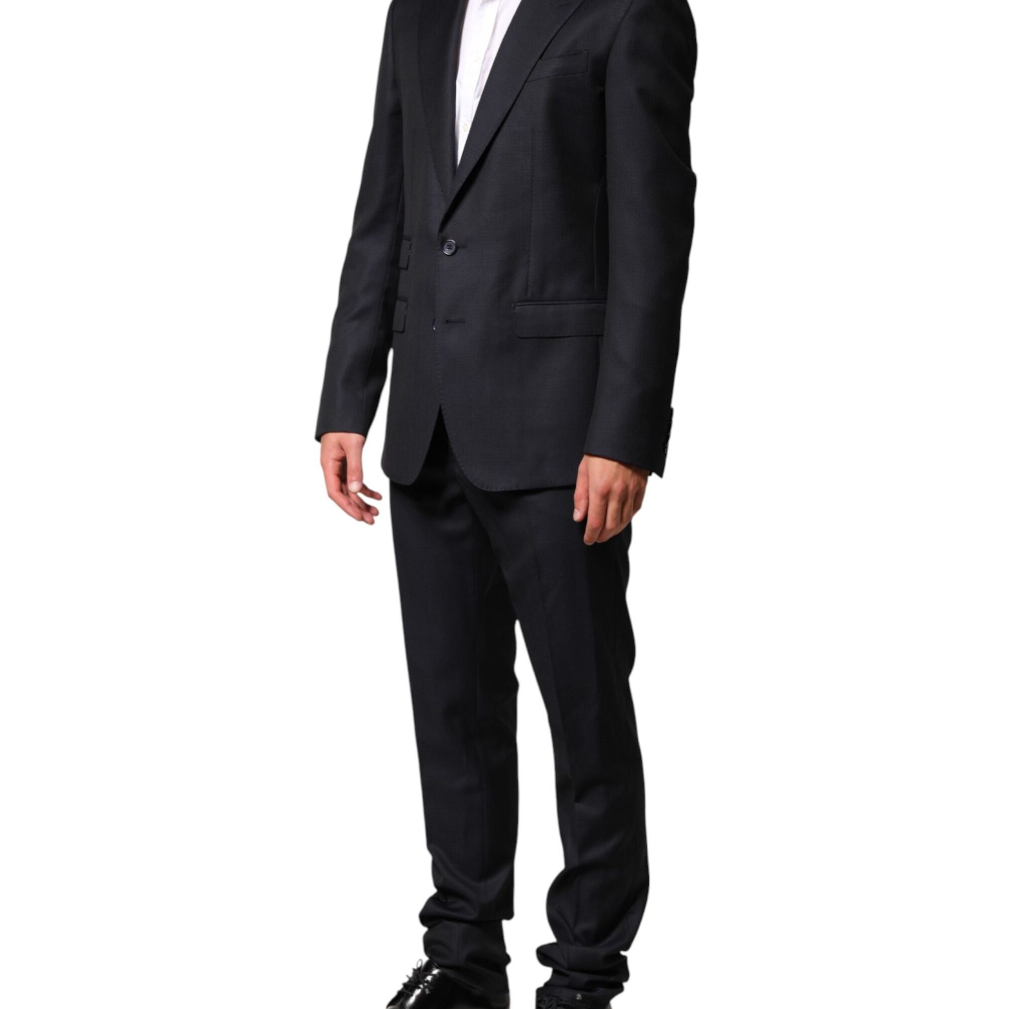 Dolce & Gabbana Black Wool Single Breasted Men 2 Piece Suit