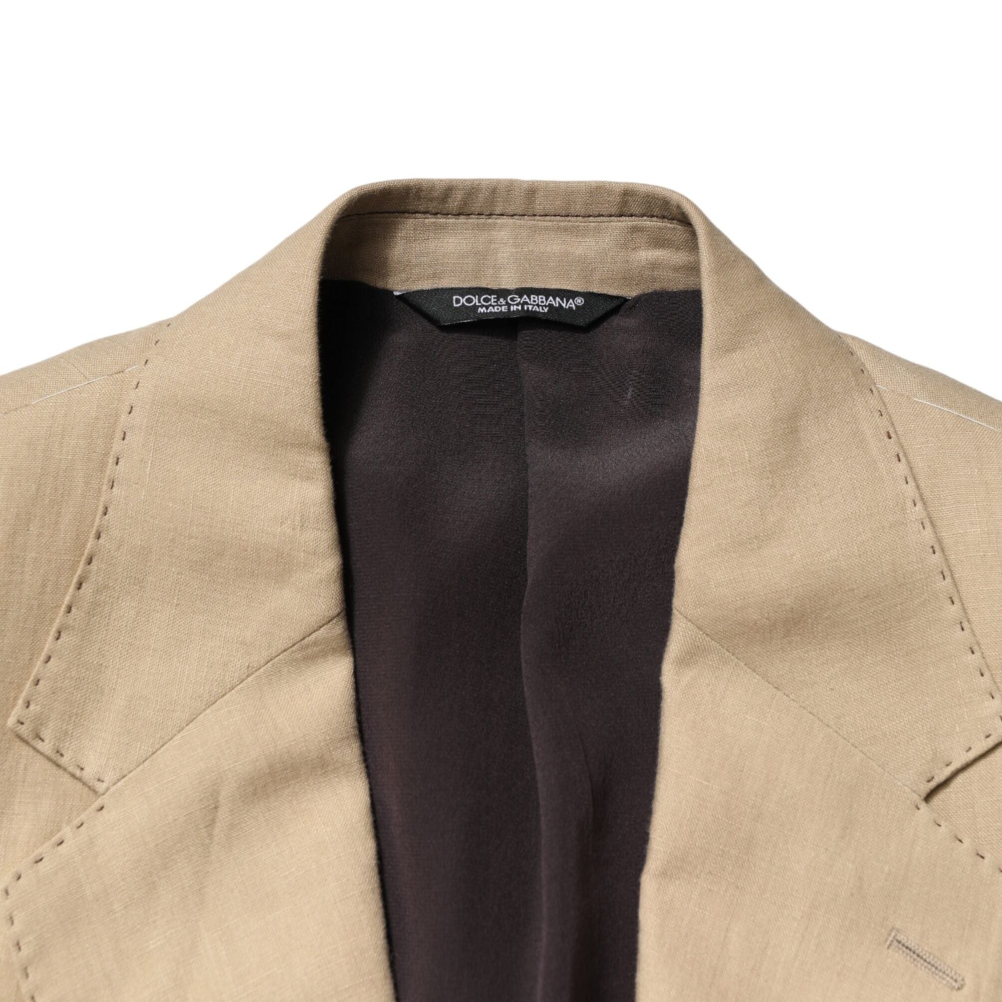 Dolce & Gabbana Beige Linen Single Breasted 2 Piece Suit