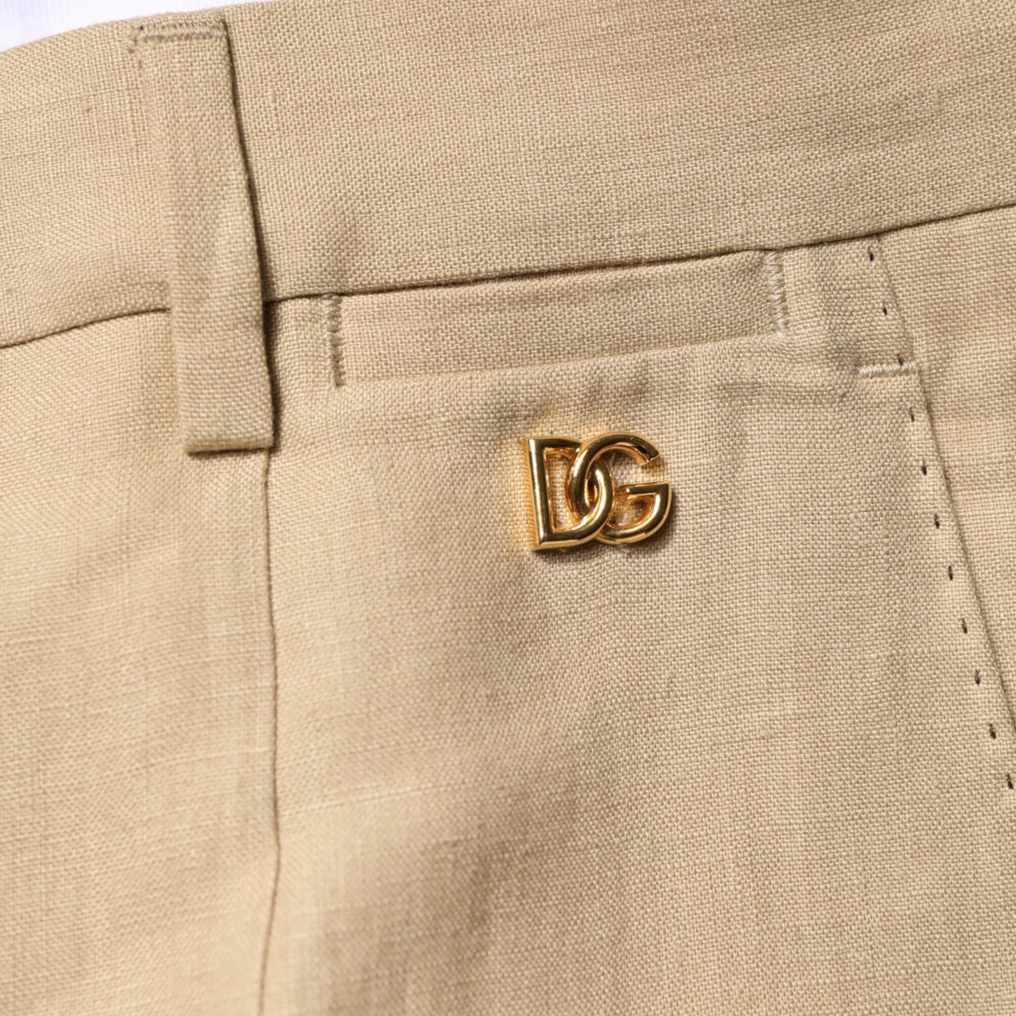 Dolce & Gabbana Beige Linen Single Breasted 2 Piece Suit