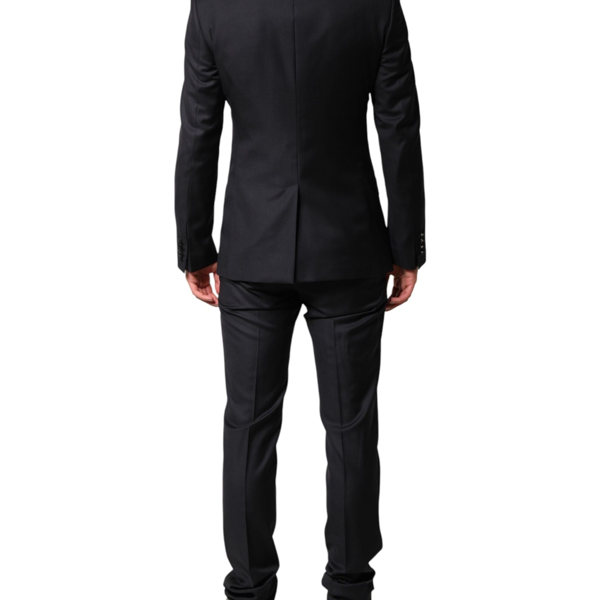 Dolce & Gabbana Blue Wool Single Breasted 3 Piece Men Suit