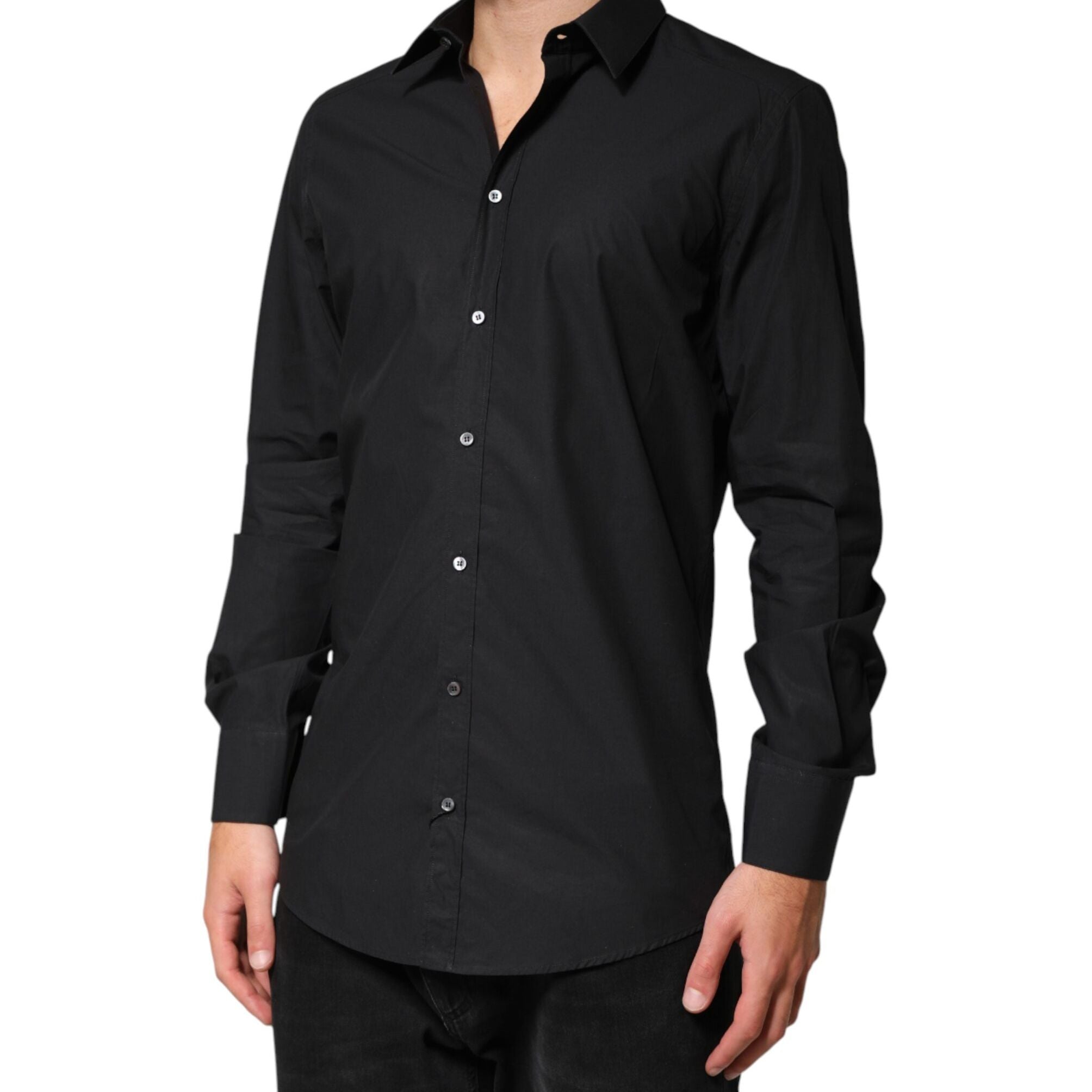 Dolce & Gabbana Black GOLD Cotton Men Dress Formal Shirt