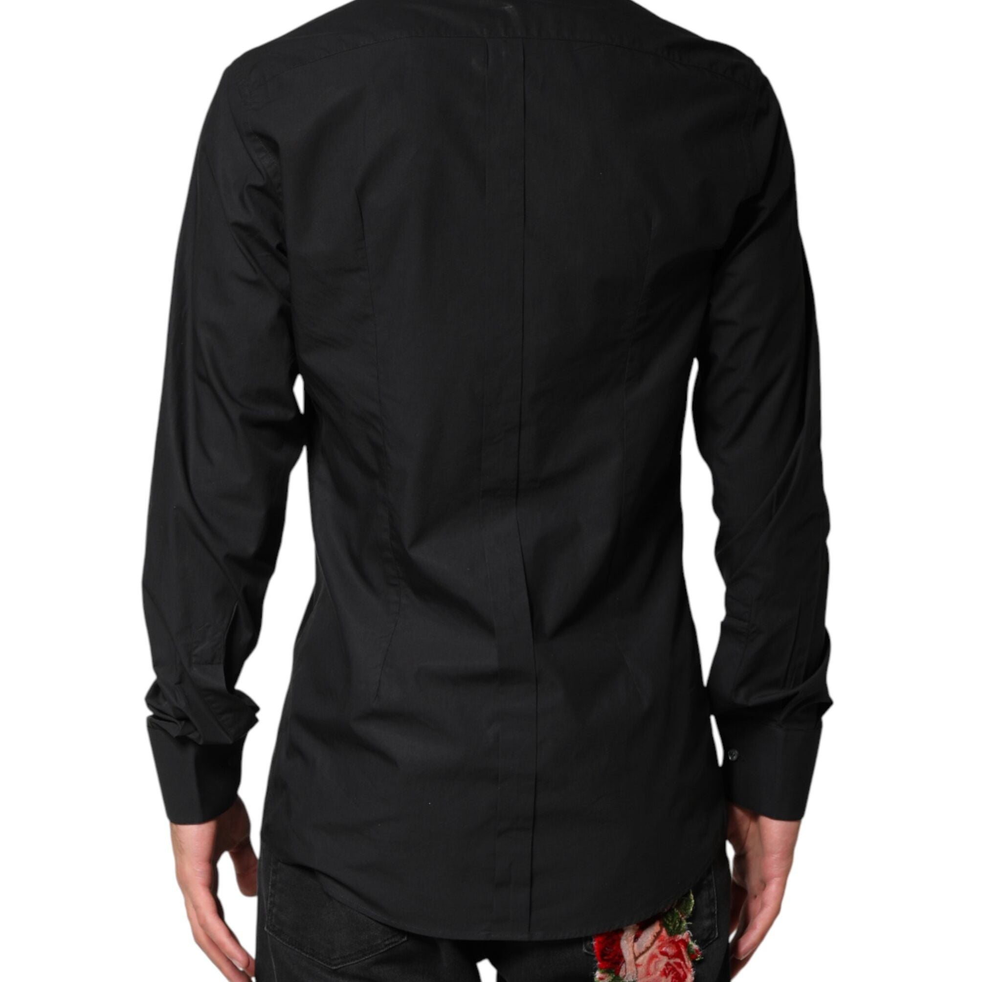 Dolce & Gabbana Black GOLD Cotton Men Dress Formal Shirt