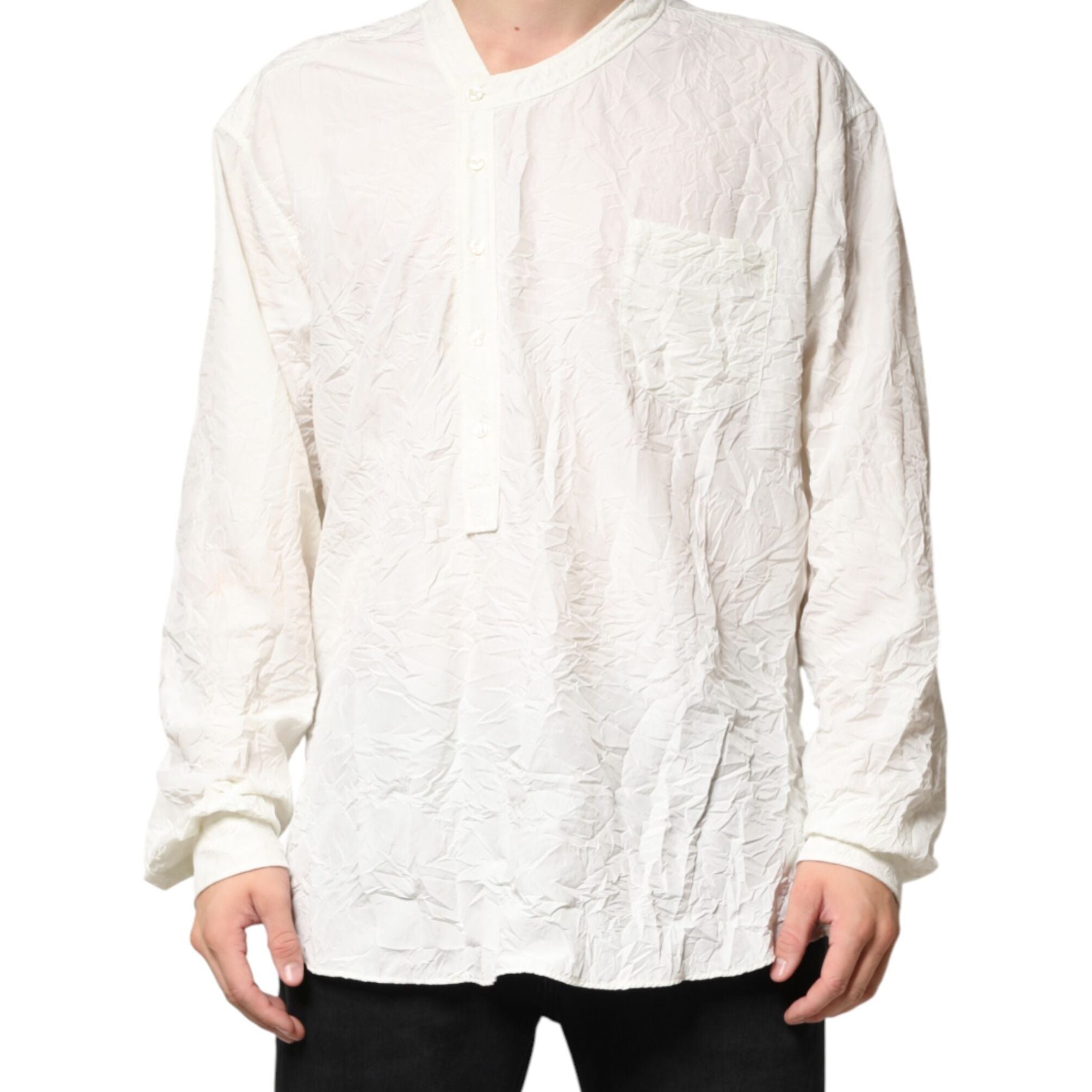 Dolce & Gabbana White Cotton Men Long Sleeves Men Shirt