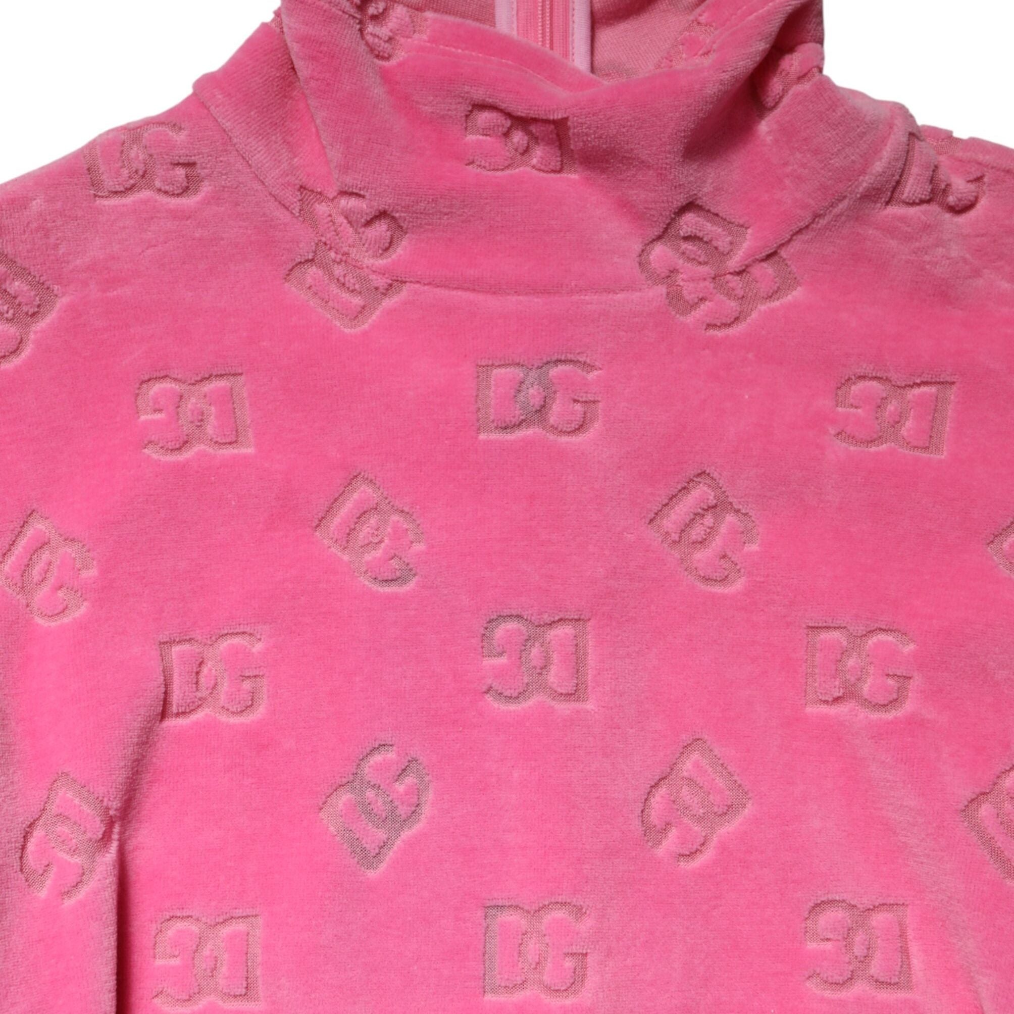 Dolce & Gabbana Pink Logo Monogram Long Sleeve Jumpsuit Dress