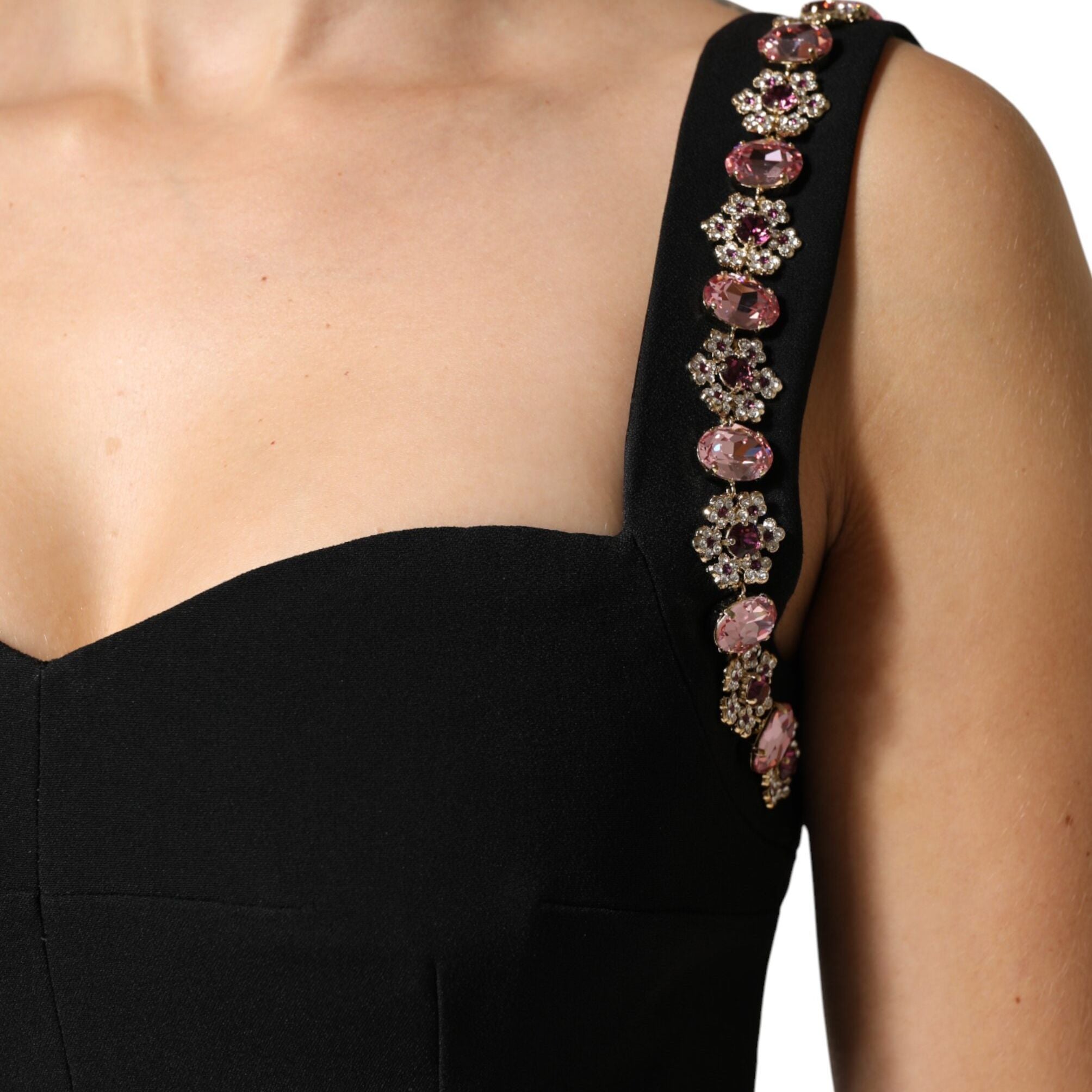 Dolce & Gabbana Black Embellished Sheath MermaidGown Dress