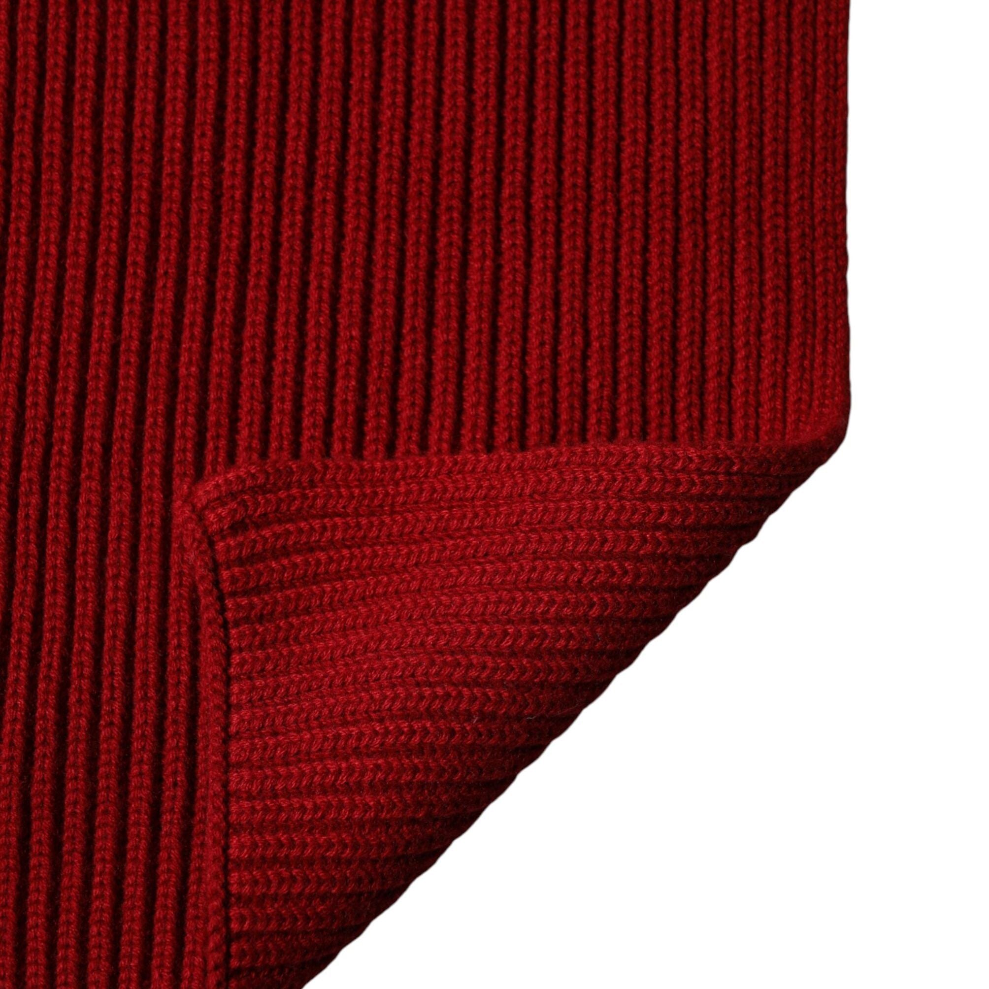Dolce & Gabbana Red Wool Knitted Neck Wrap Shawl Men Scarf