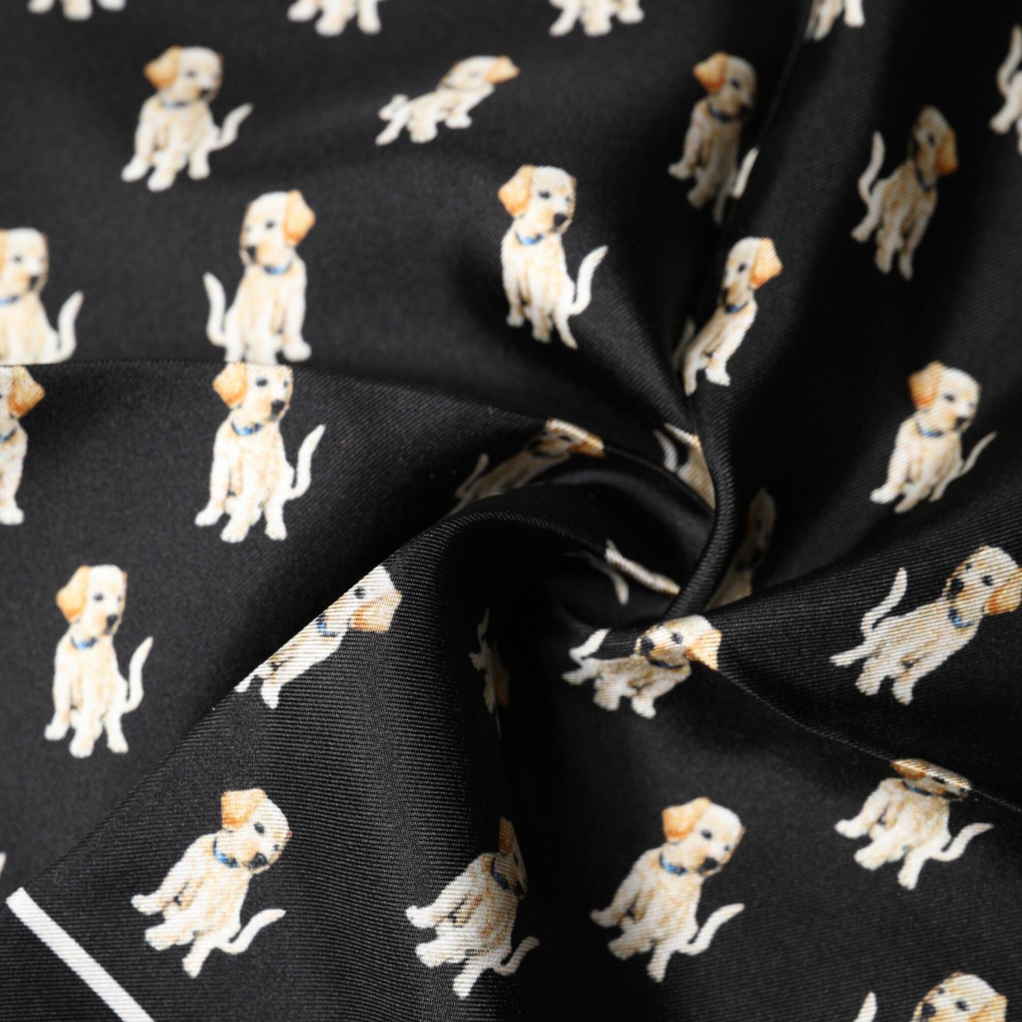 Dolce & Gabbana Black Dog Print Square Handkerchief Scarf