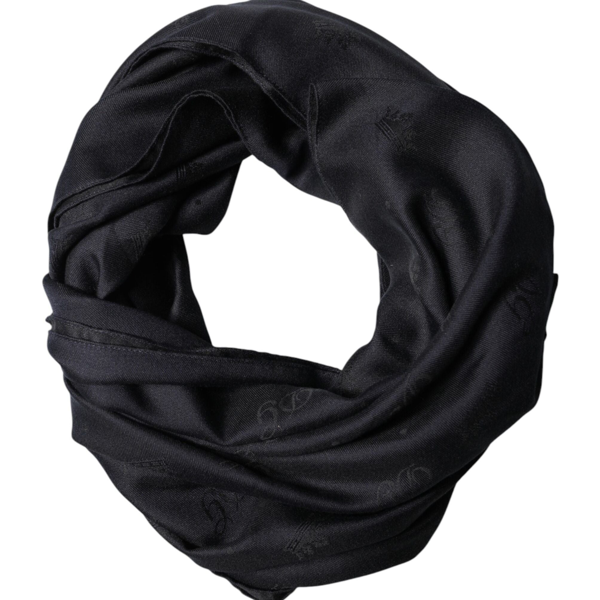 Dolce & Gabbana Black Lace Stole Silk NeckWrap Shawl Scarf