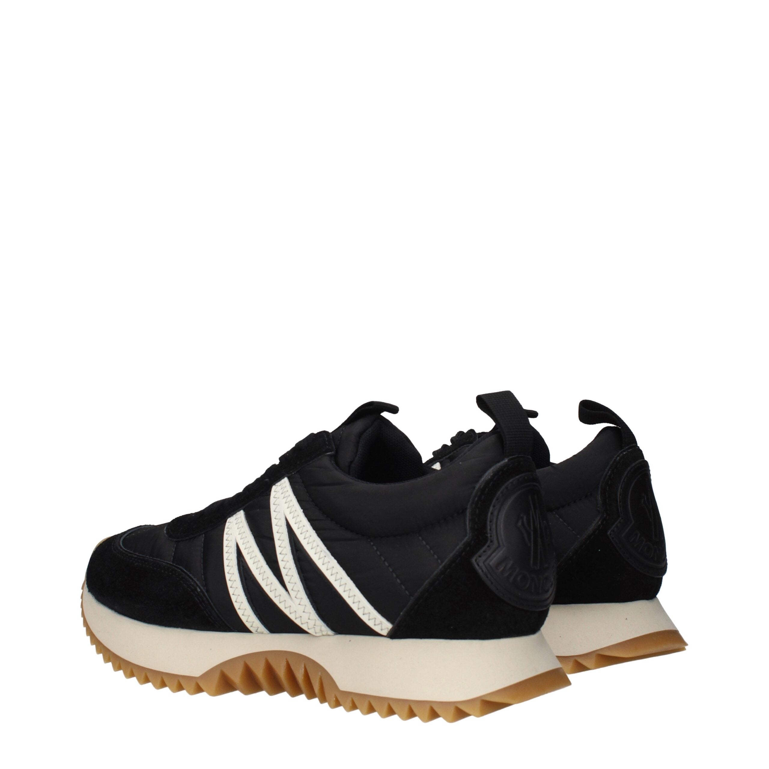 Moncler Black Fabric Low Top Sneakers