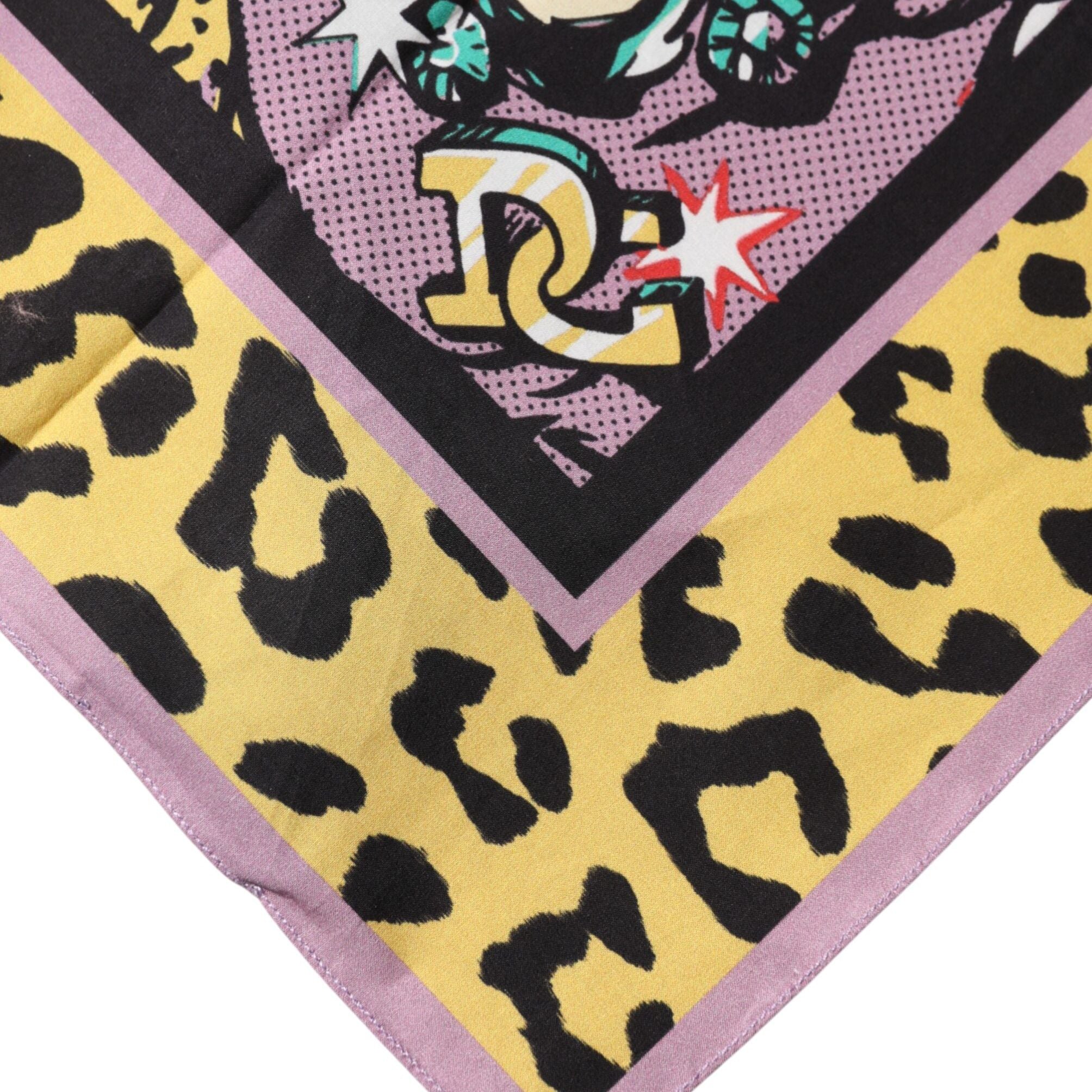 Dolce & Gabbana Multicolor Cartoon Square Foulard Scarf