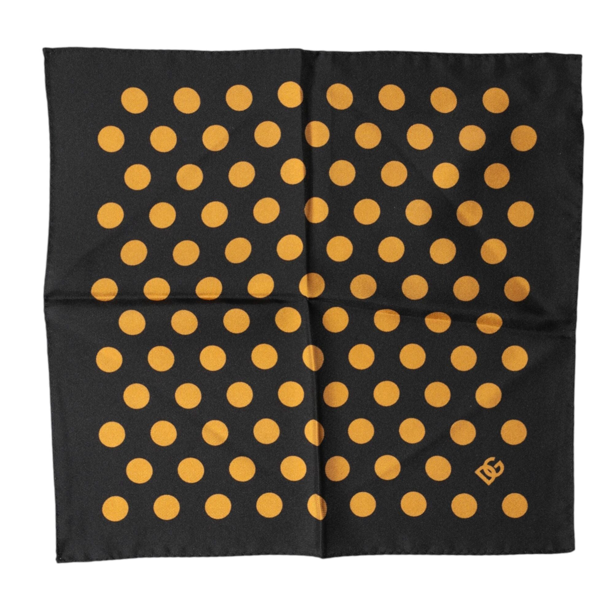 Dolce & Gabbana Black Polka Dot Square Handkerchief Scarf