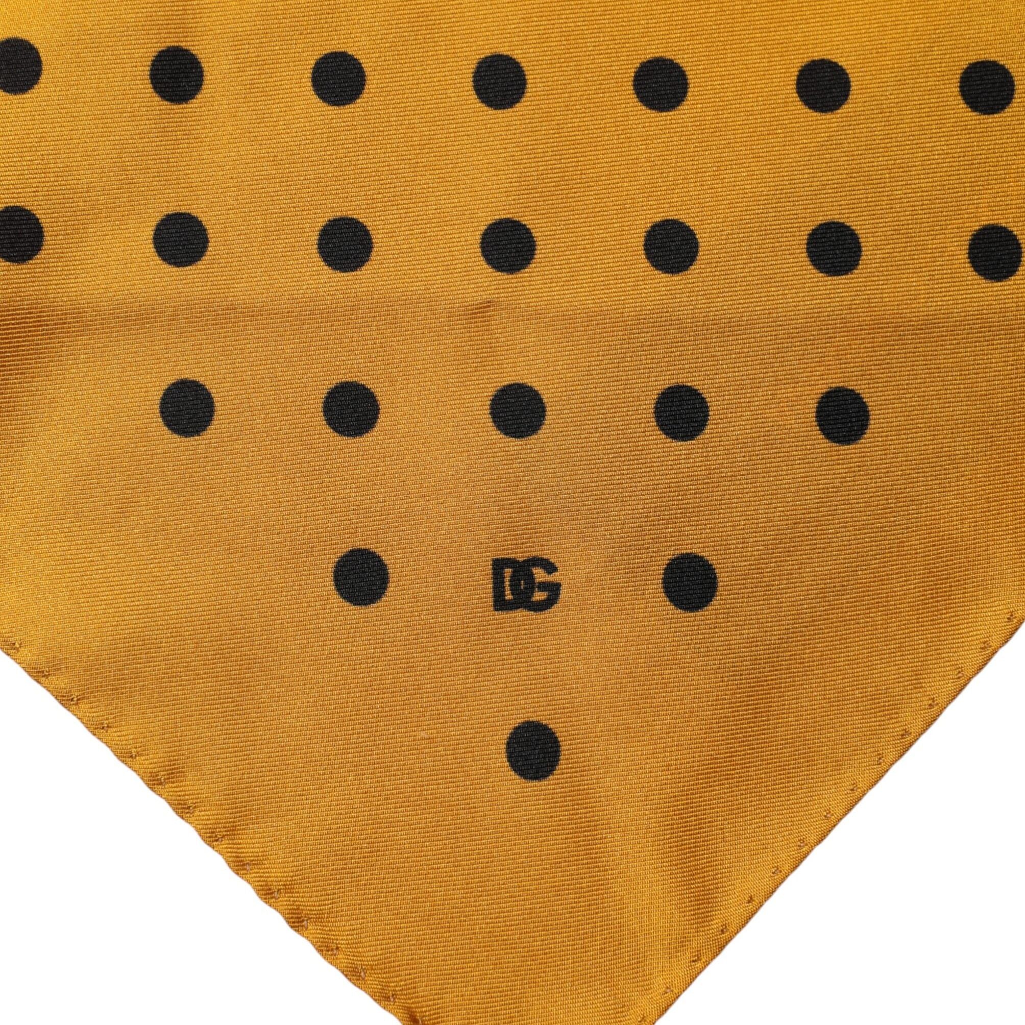 Dolce & Gabbana Orange Polka Dot Square Handkerchief Scarf