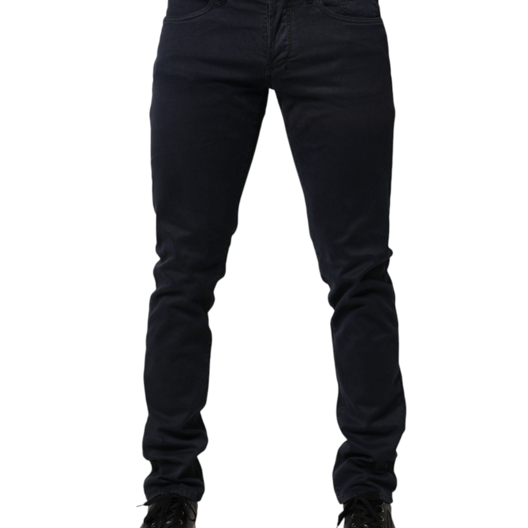 Siviglia Black Mid Waist Cotton Skinny Denim Men Trouser Jeans