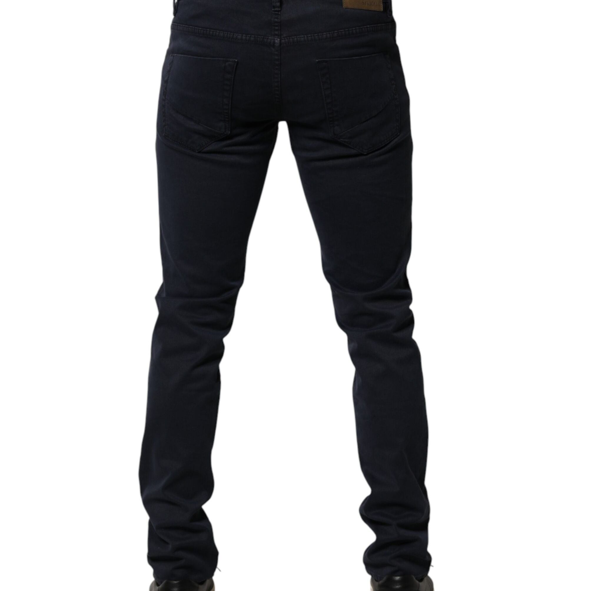 Siviglia Black Mid Waist Cotton Skinny Denim Men Trouser Jeans