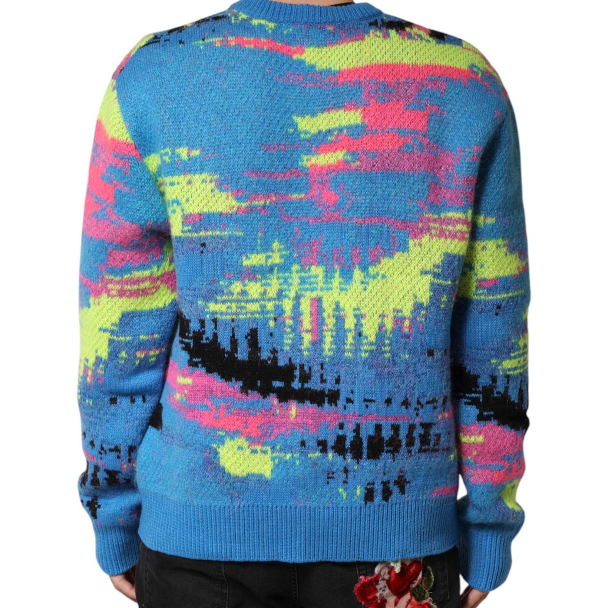 Dolce & Gabbana Multicolor Men Crew Neck Pullover Sweater