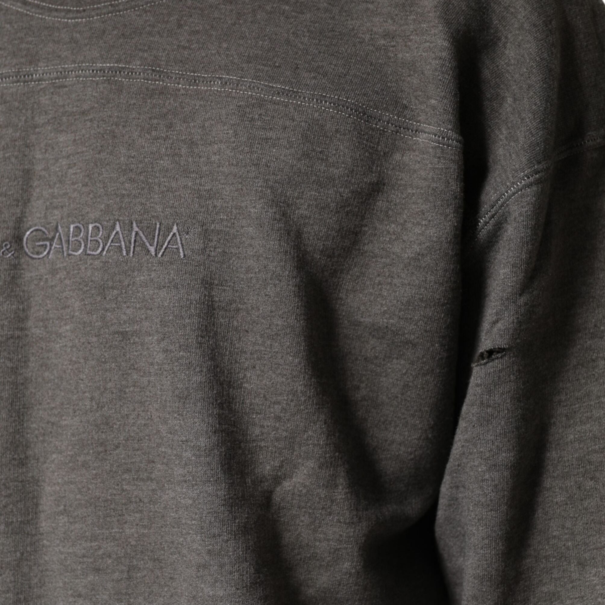 Dolce & Gabbana Gray Cotton Crew Neck Men Sweatshirt Sweater