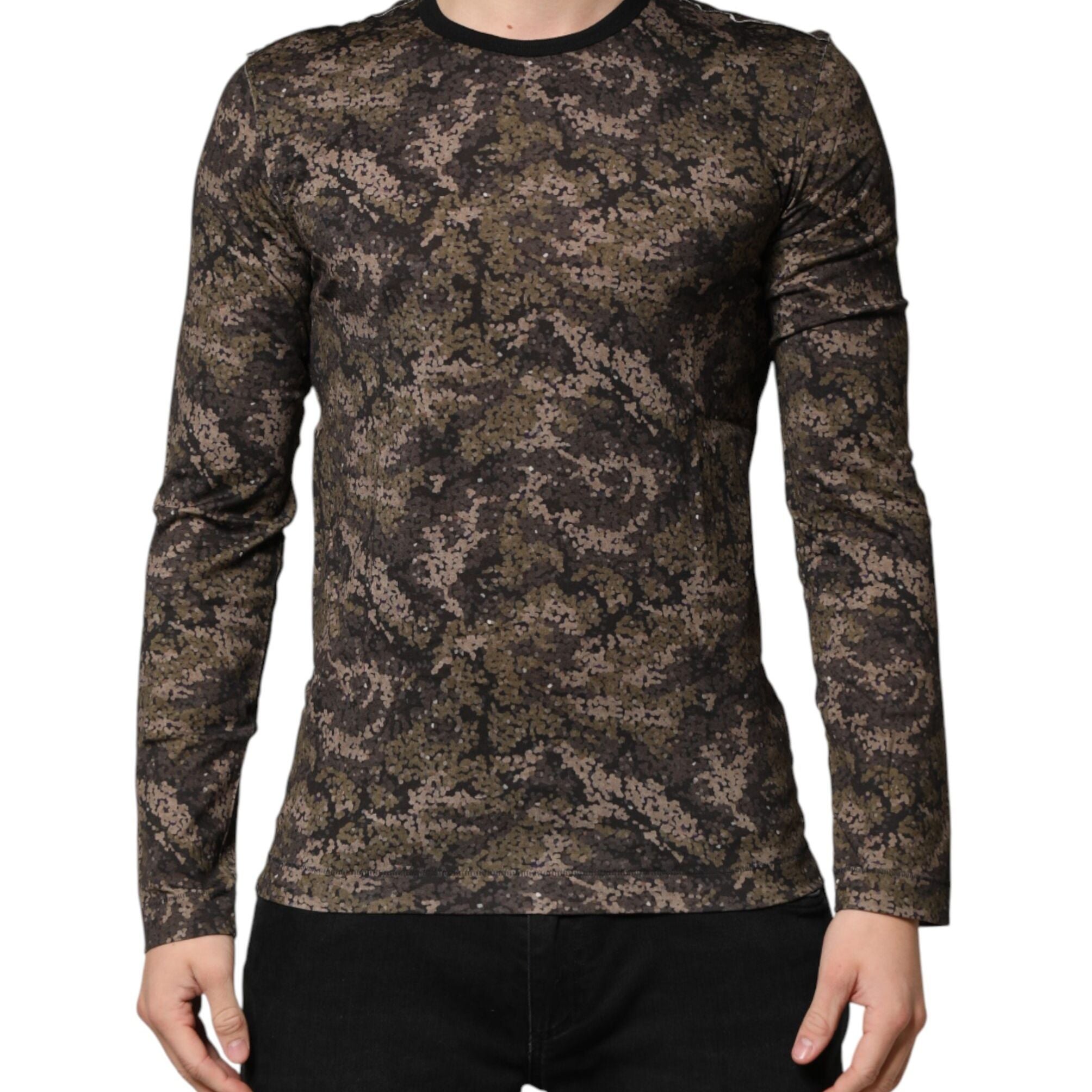 Dolce & Gabbana Multicolor Camouflage Long Sleeves T-shirt