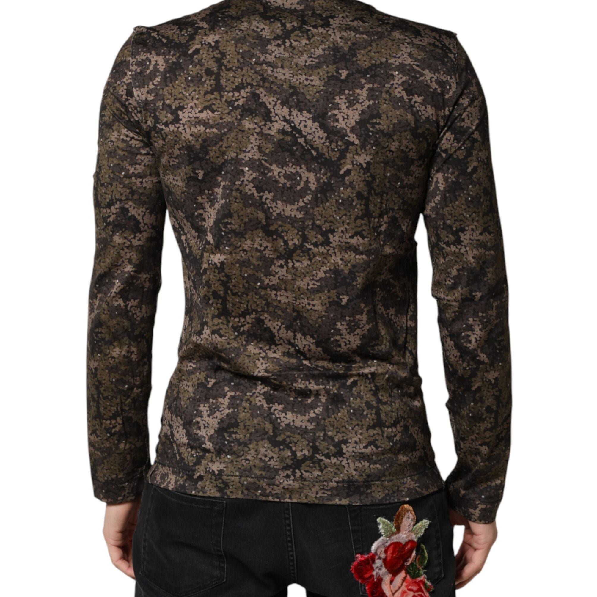 Dolce & Gabbana Multicolor Camouflage Long Sleeves T-shirt