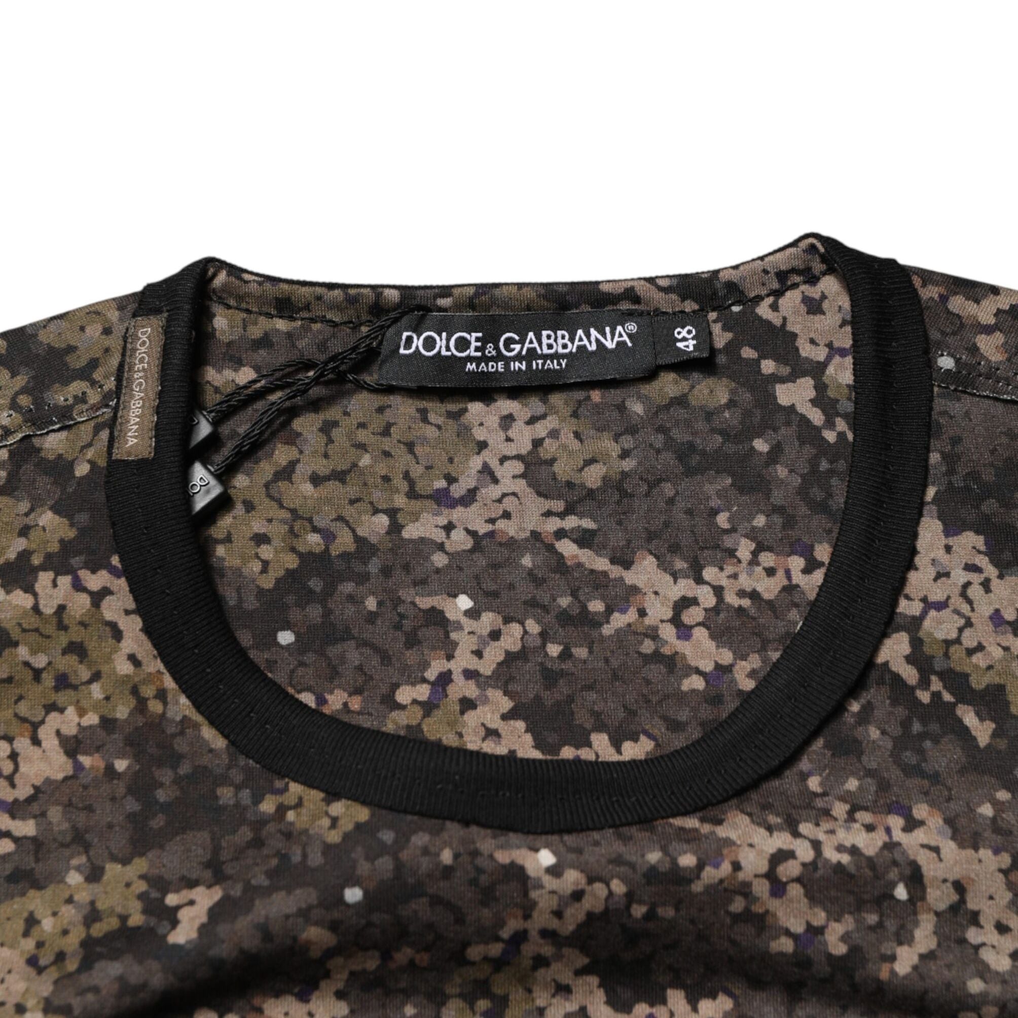 Dolce & Gabbana Multicolor Camouflage Long Sleeves T-shirt