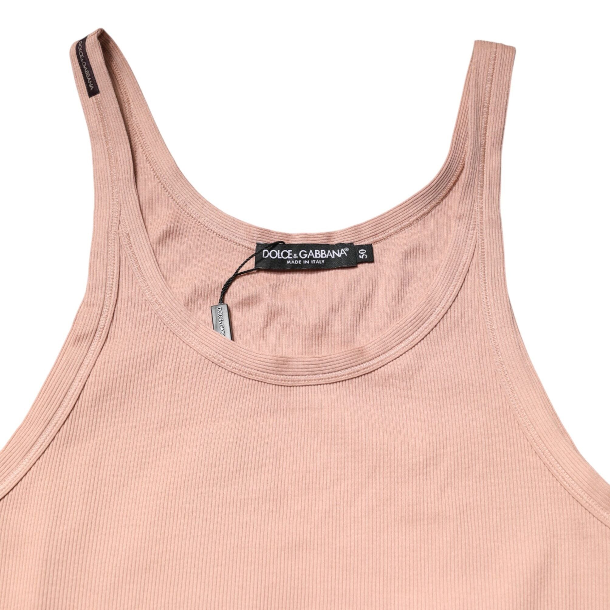 Dolce & Gabbana Pink Sleeveless Round Neck Tank Top T-shirt