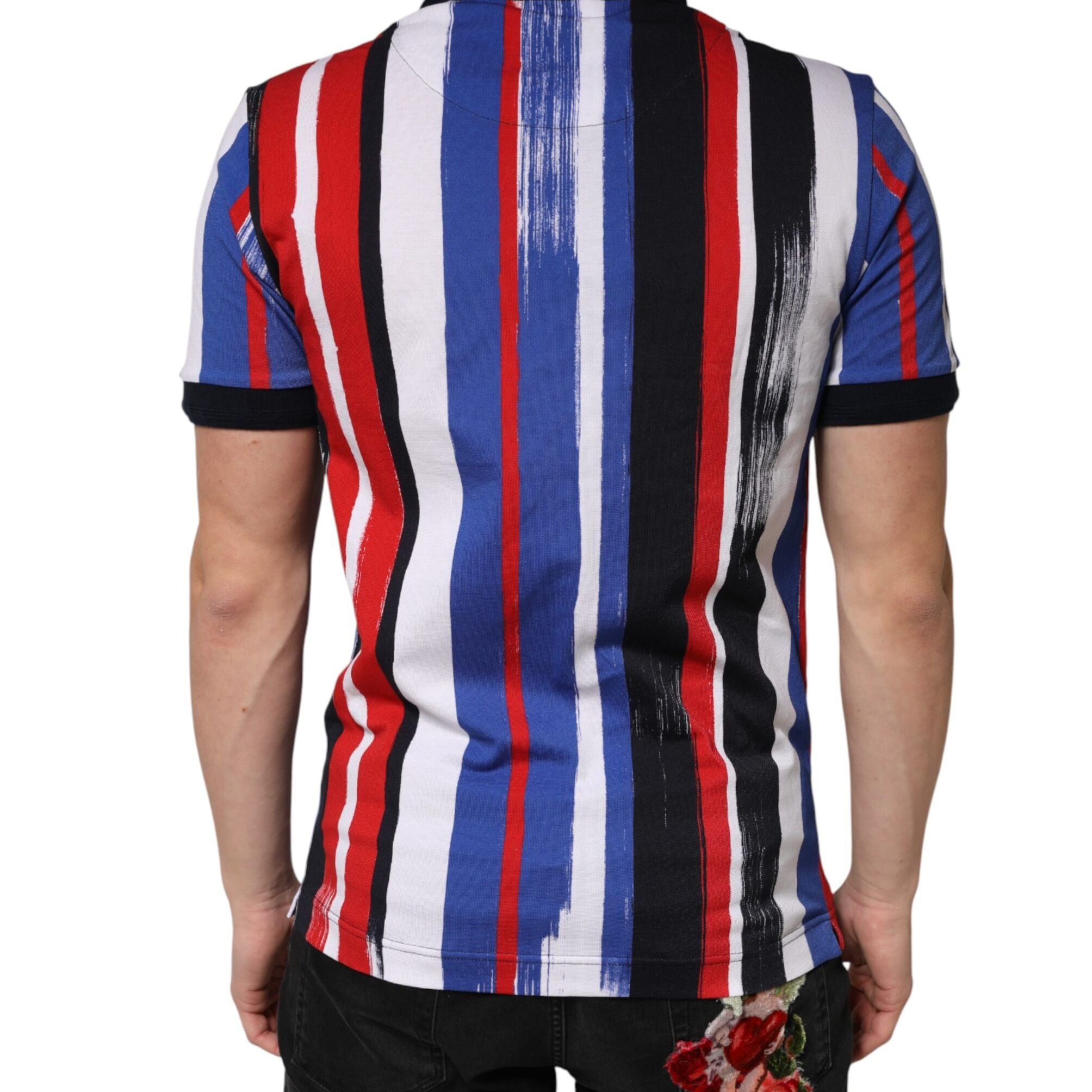 Dolce & Gabbana Multicolor Stripes Cotton Men Polo T-shirt