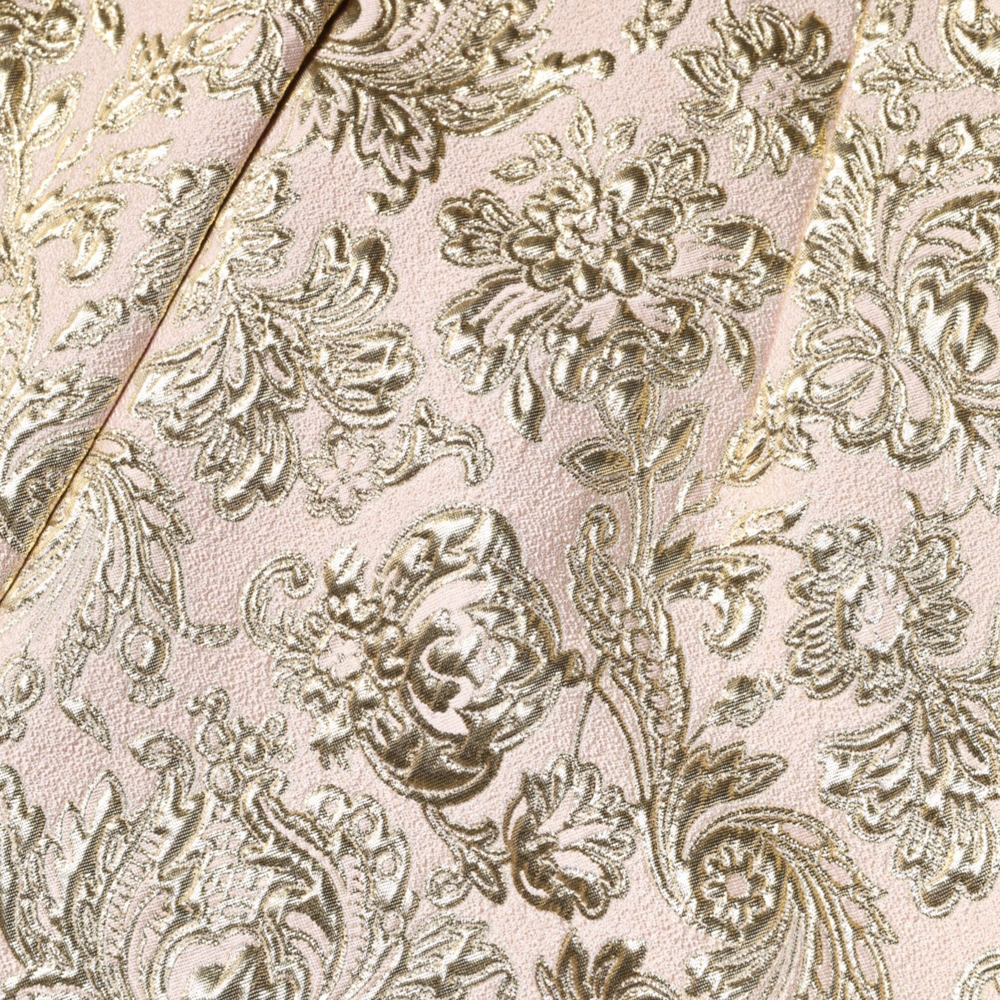 Dolce & Gabbana Beige Gold Floral Brocade Sleeveless Dress