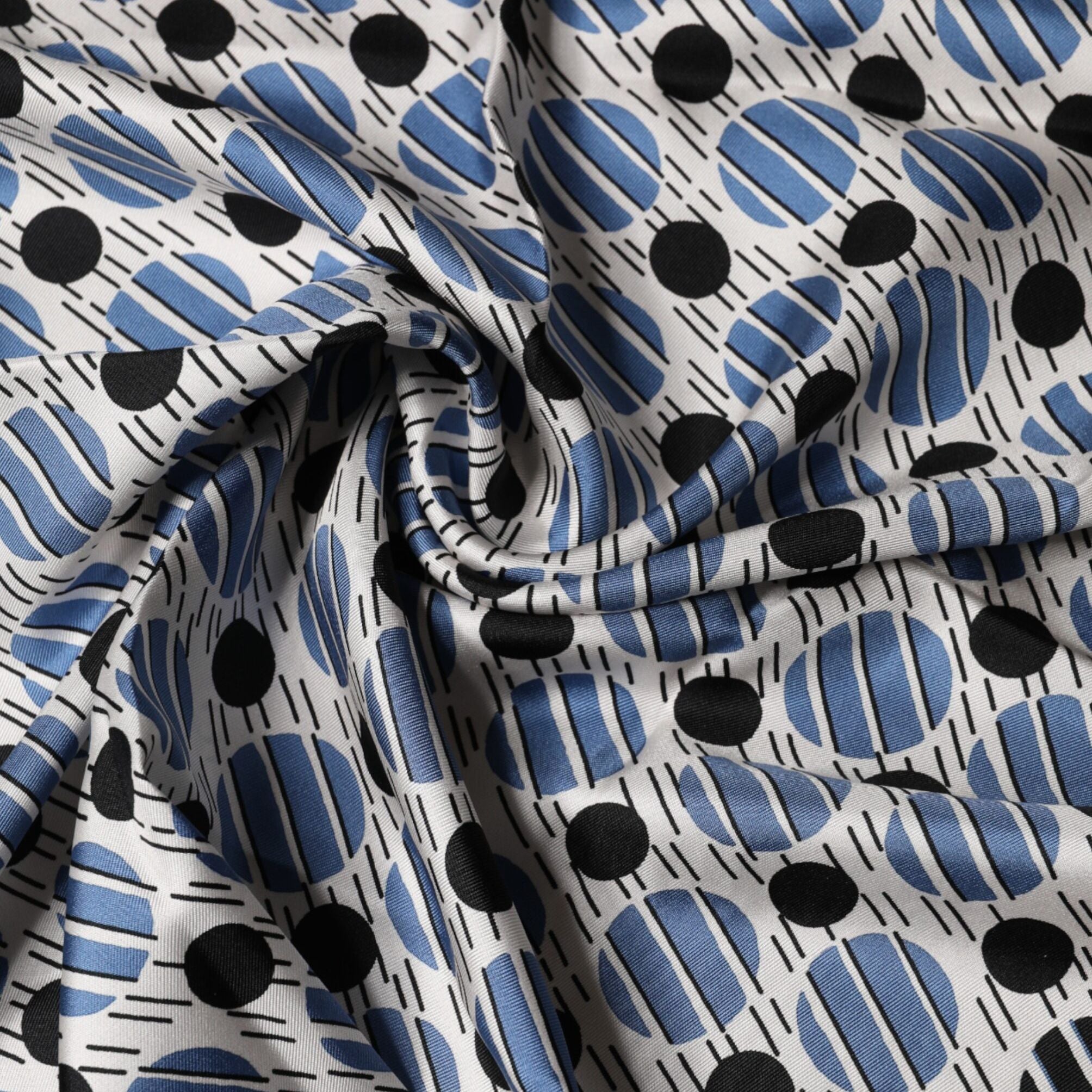 Dolce & Gabbana Blue Dotted Silk Square Foulard 66cm Scarf